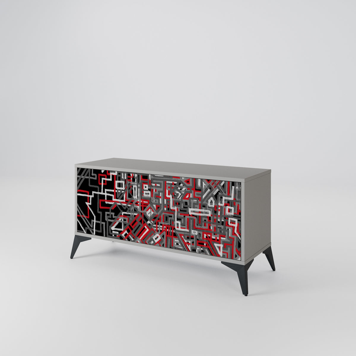 BROKEN LINES Compact 2-Door TV Cabinet