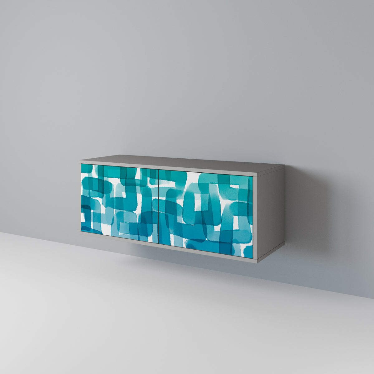 TURQUOISE RECTANGLES Kompaktes 2-türiges TV-Lowboard