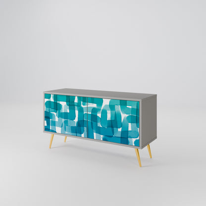 TURQUOISE RECTANGLES Kompaktes 2-türiges TV-Lowboard