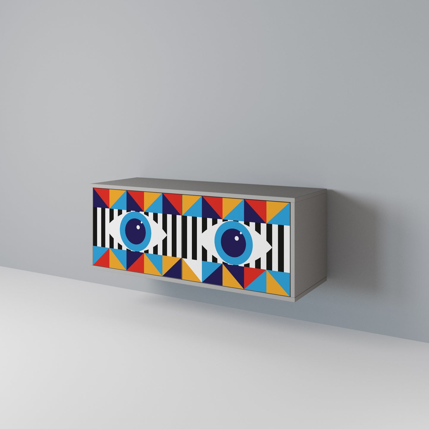 ABSTRACTION AND GEOMETRY Kompaktes 2-türiges TV-Lowboard