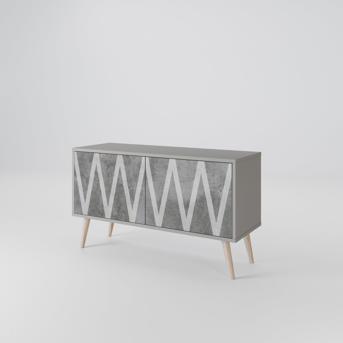 SOLID ZIG ZAG Compact 2-Door TV Cabinet