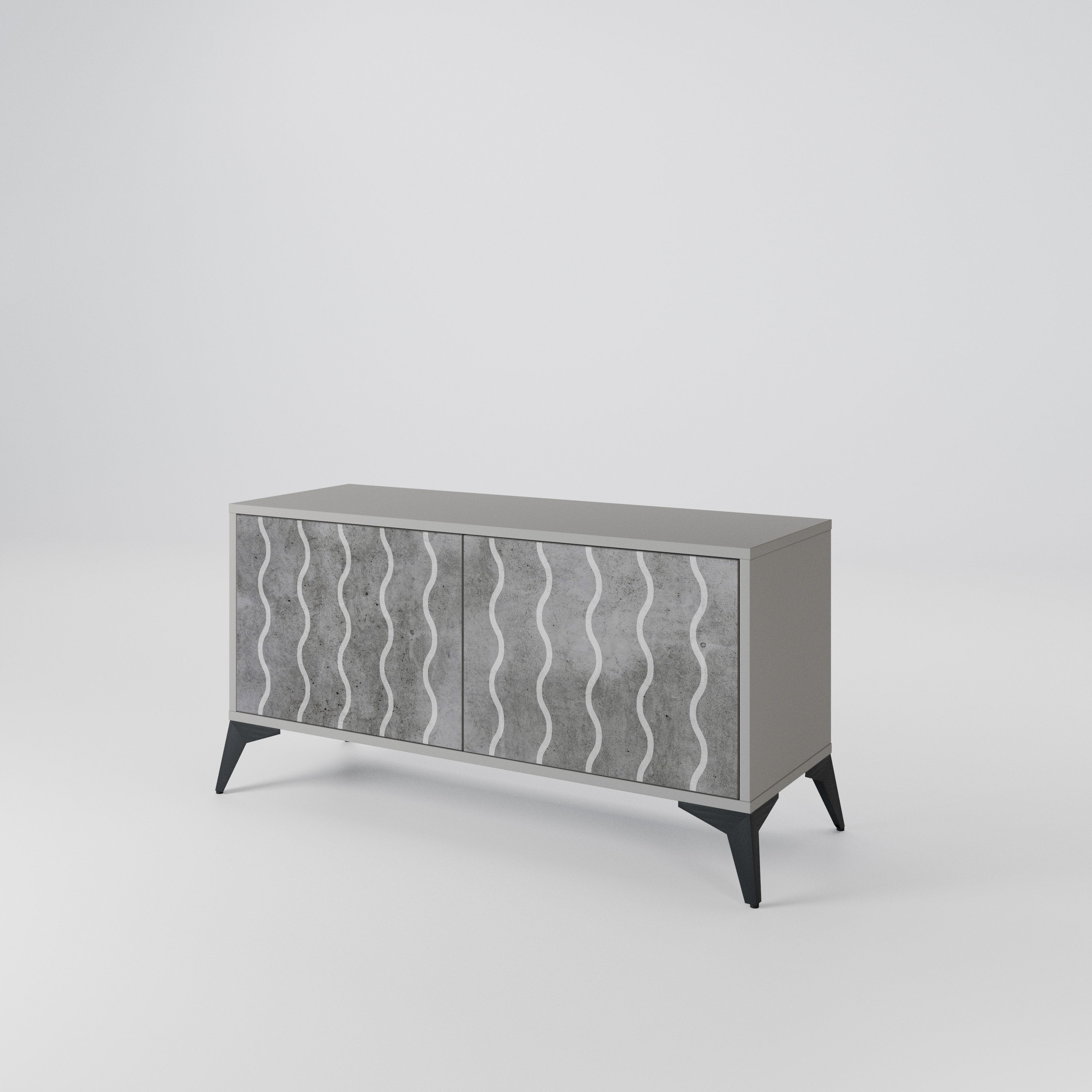 WAVES OF CONCRETE Kompaktes 2-türiges TV-Lowboard