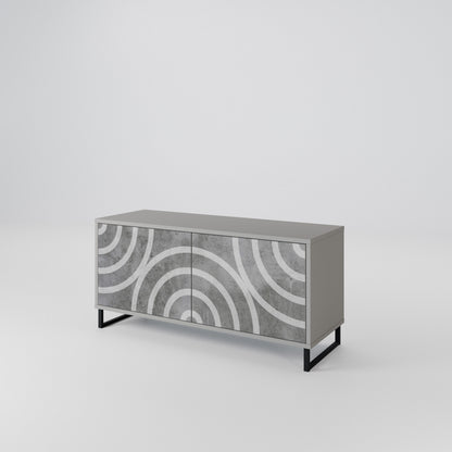 CIRCLE CONCRETE Kompaktes 2-türiges TV-Lowboard