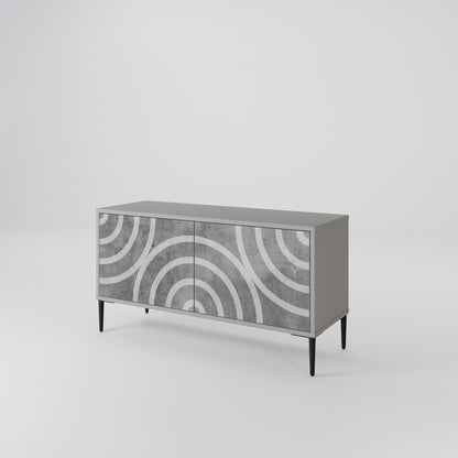 CIRCLE CONCRETE Kompaktes 2-türiges TV-Lowboard