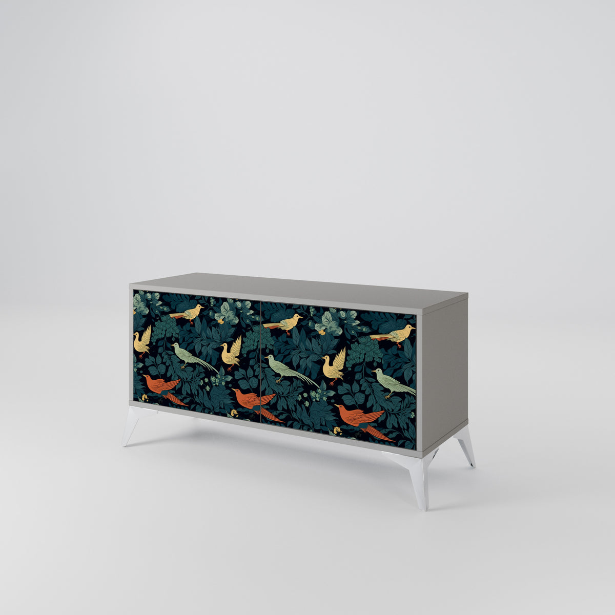 FOWL ORNAMENT Compact 2-Door TV Cabinet