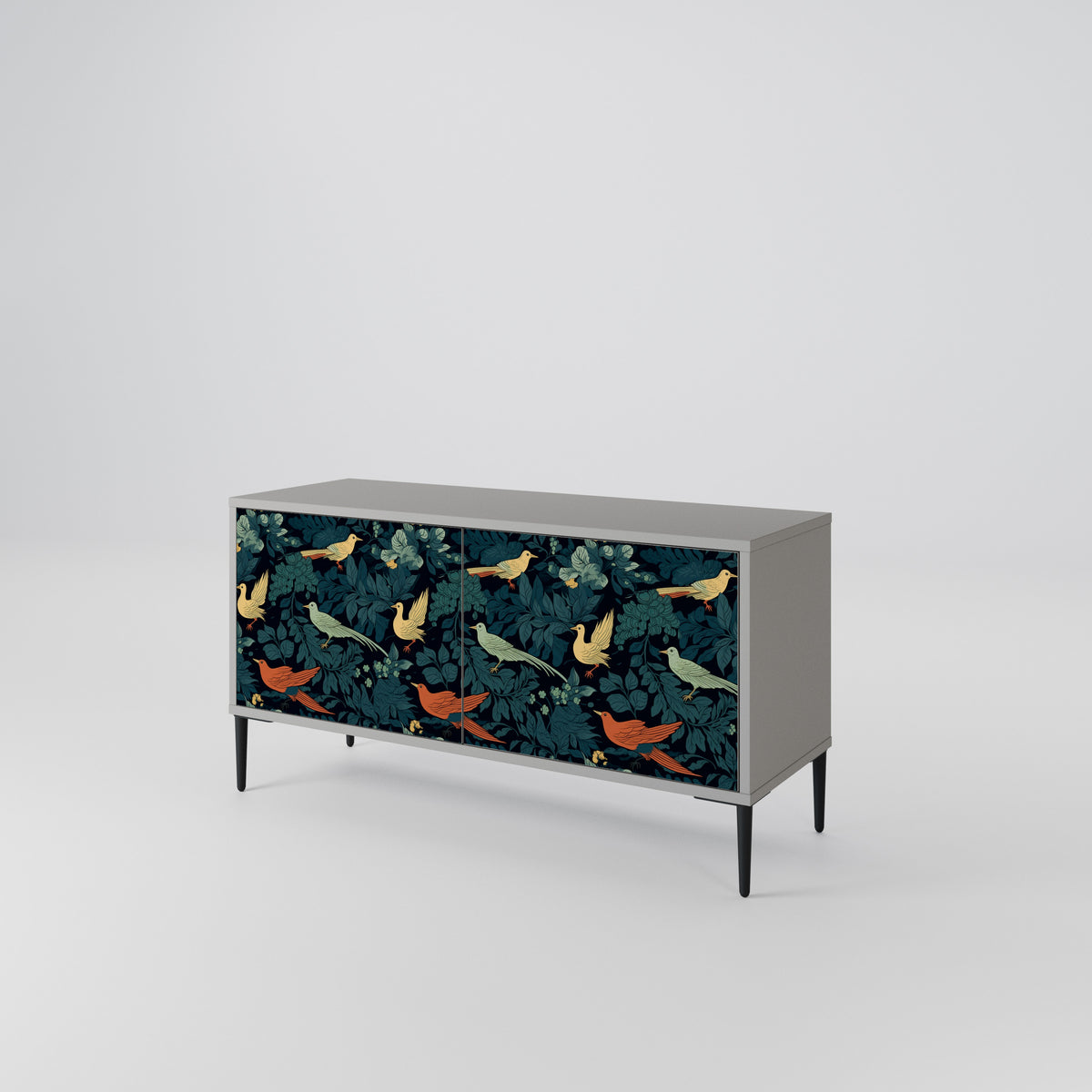 FOWL ORNAMENT Compact 2-Door TV Cabinet