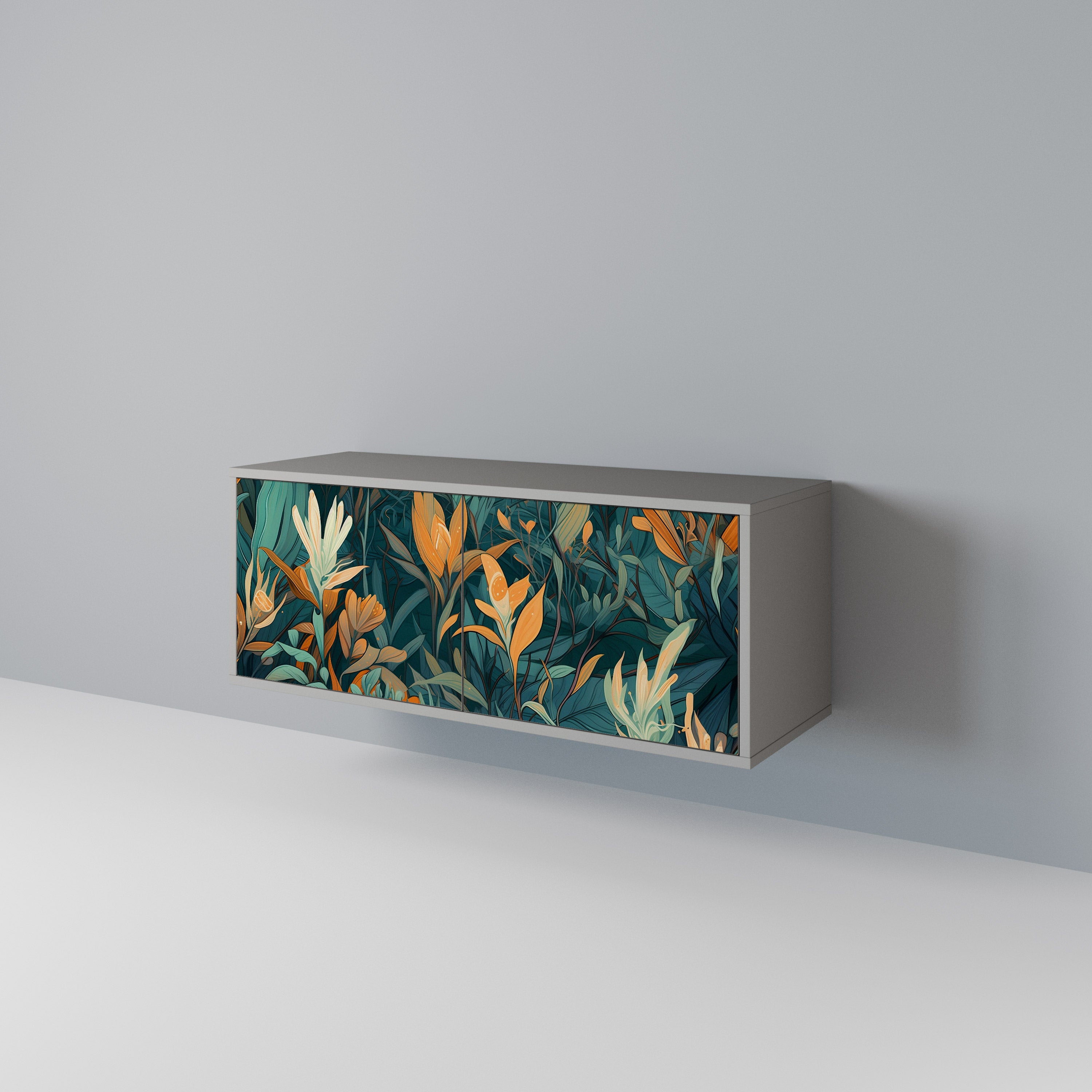 FLORAL SERENITY Kompaktes 2-türiges TV-Lowboard