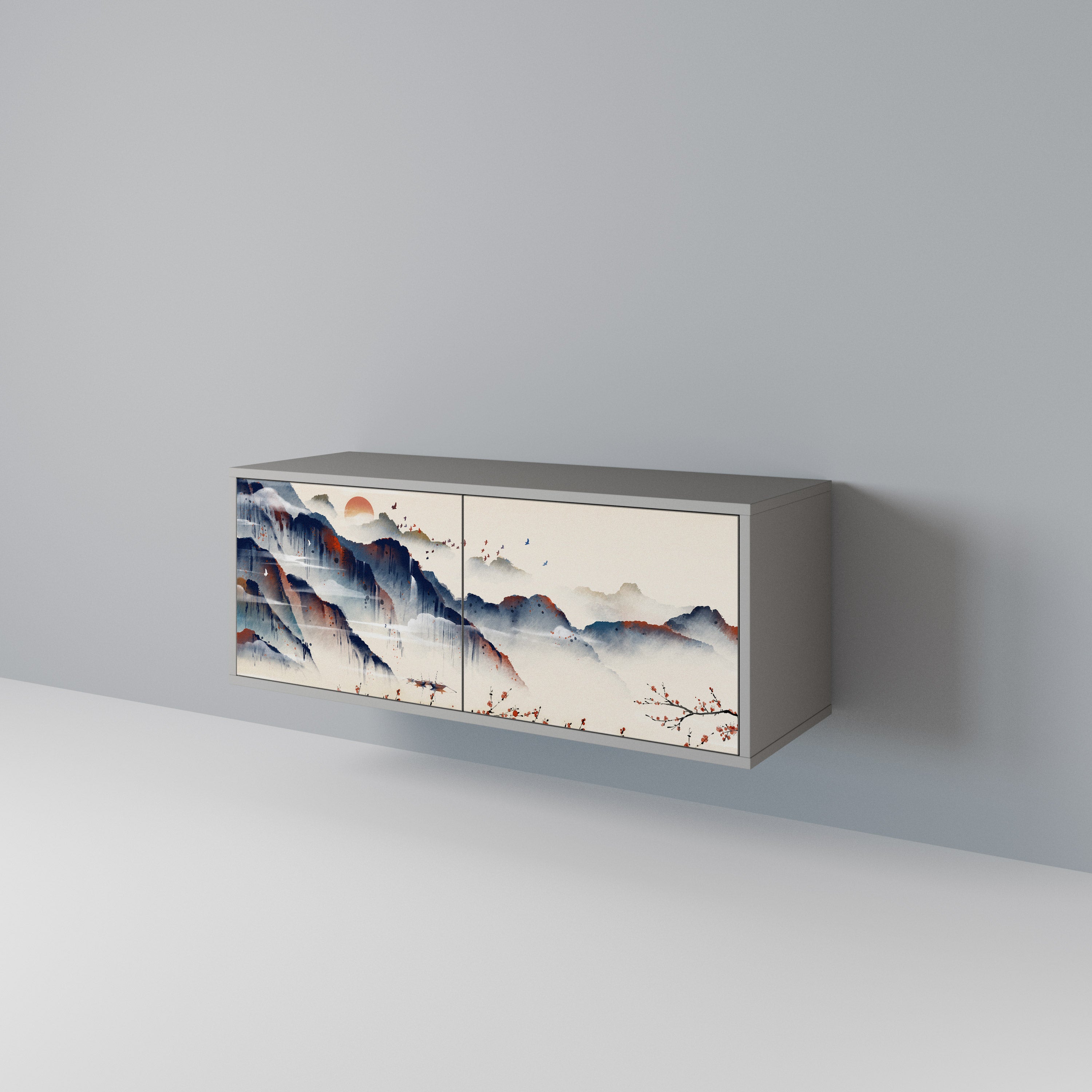 JAPANESE LANDSCAPE Kompaktes 2-türiges TV-Lowboard