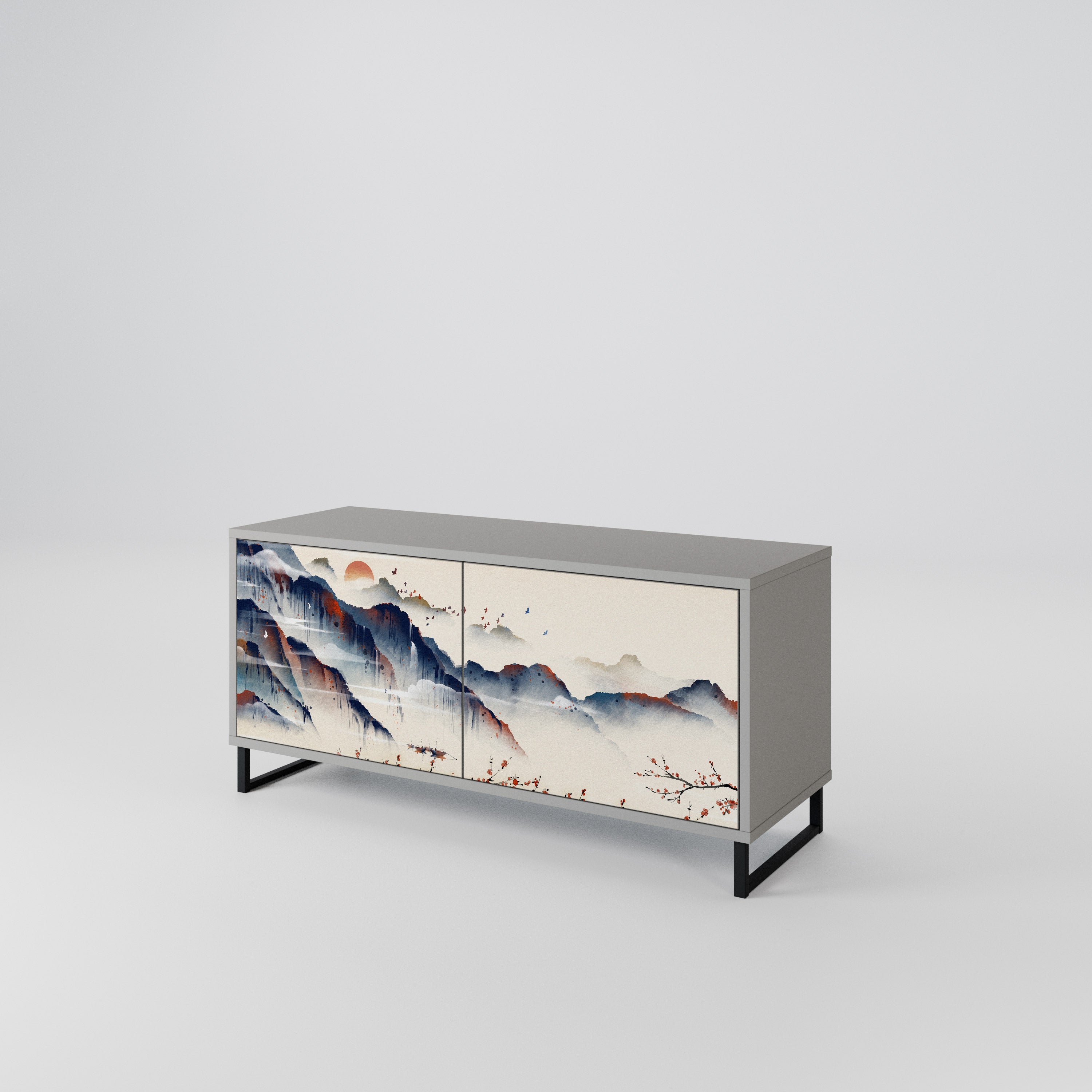 JAPANESE LANDSCAPE Kompaktes 2-türiges TV-Lowboard