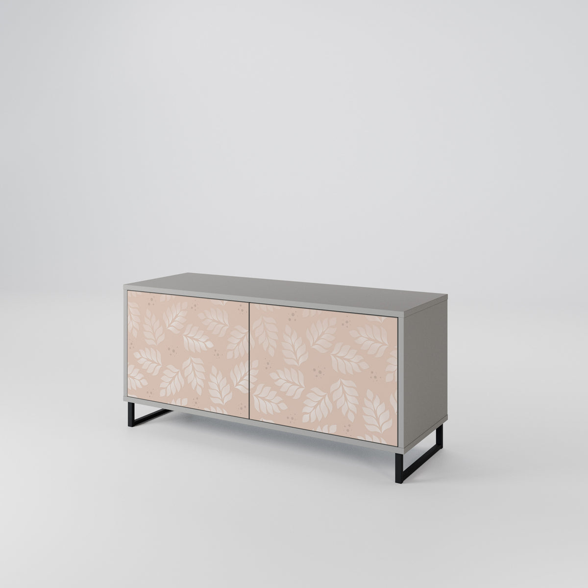 LEAVES ON BEIGE Compact 2-Door TV Cabinet