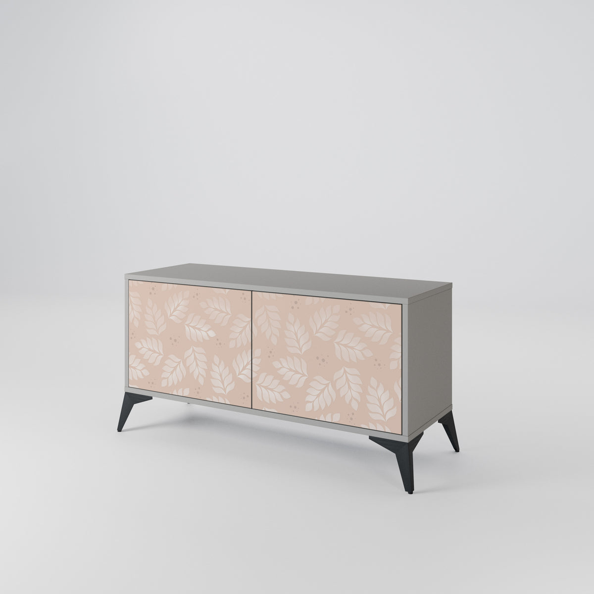 LEAVES ON BEIGE Compact 2-Door TV Cabinet