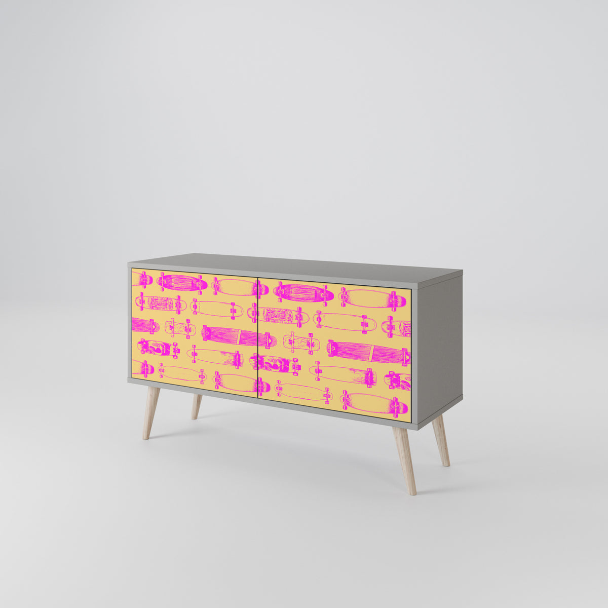 SKATEBOARD ARTISTRY Compact 2-Door TV Cabinet