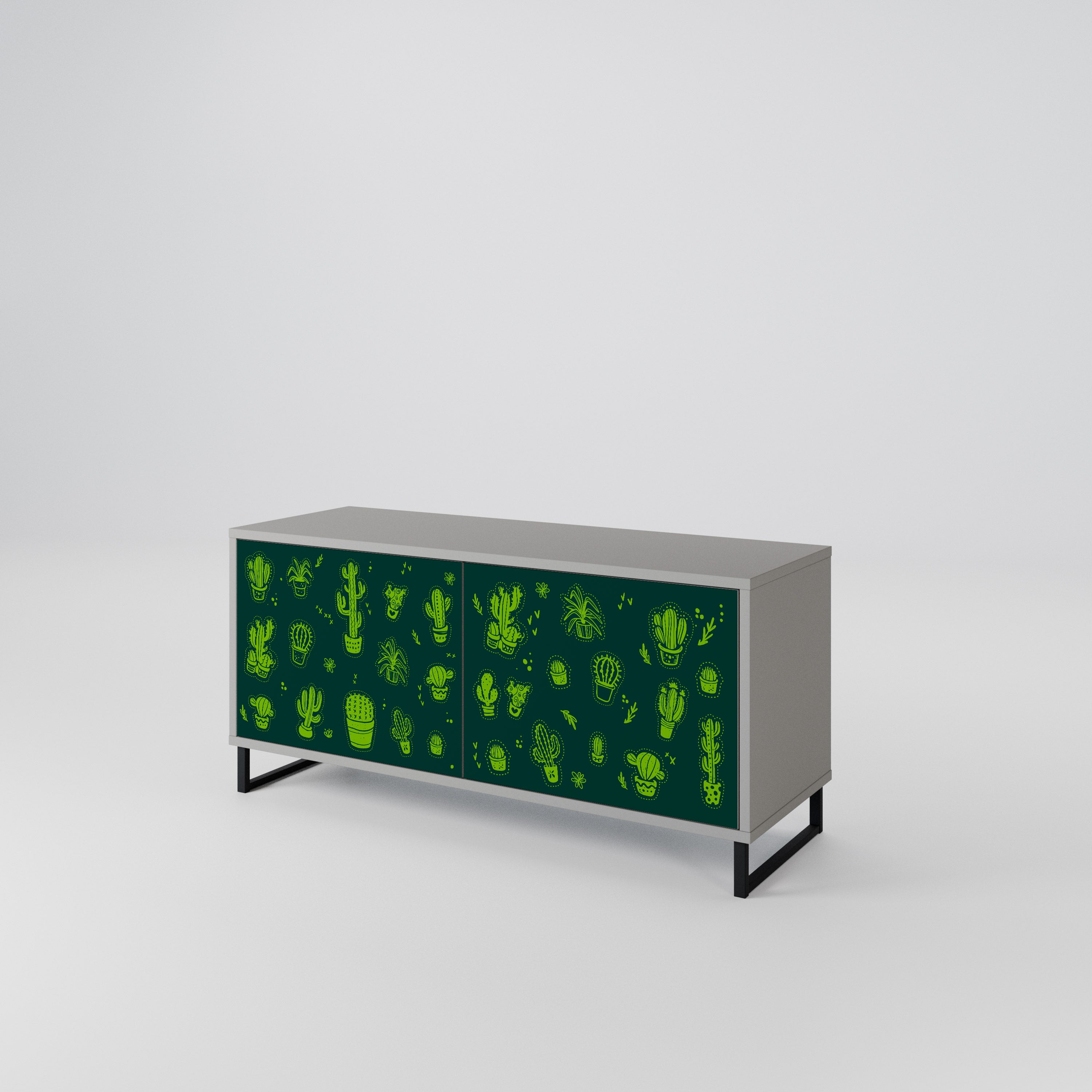 DESERT GREEN Compact 2-Door TV Cabinet