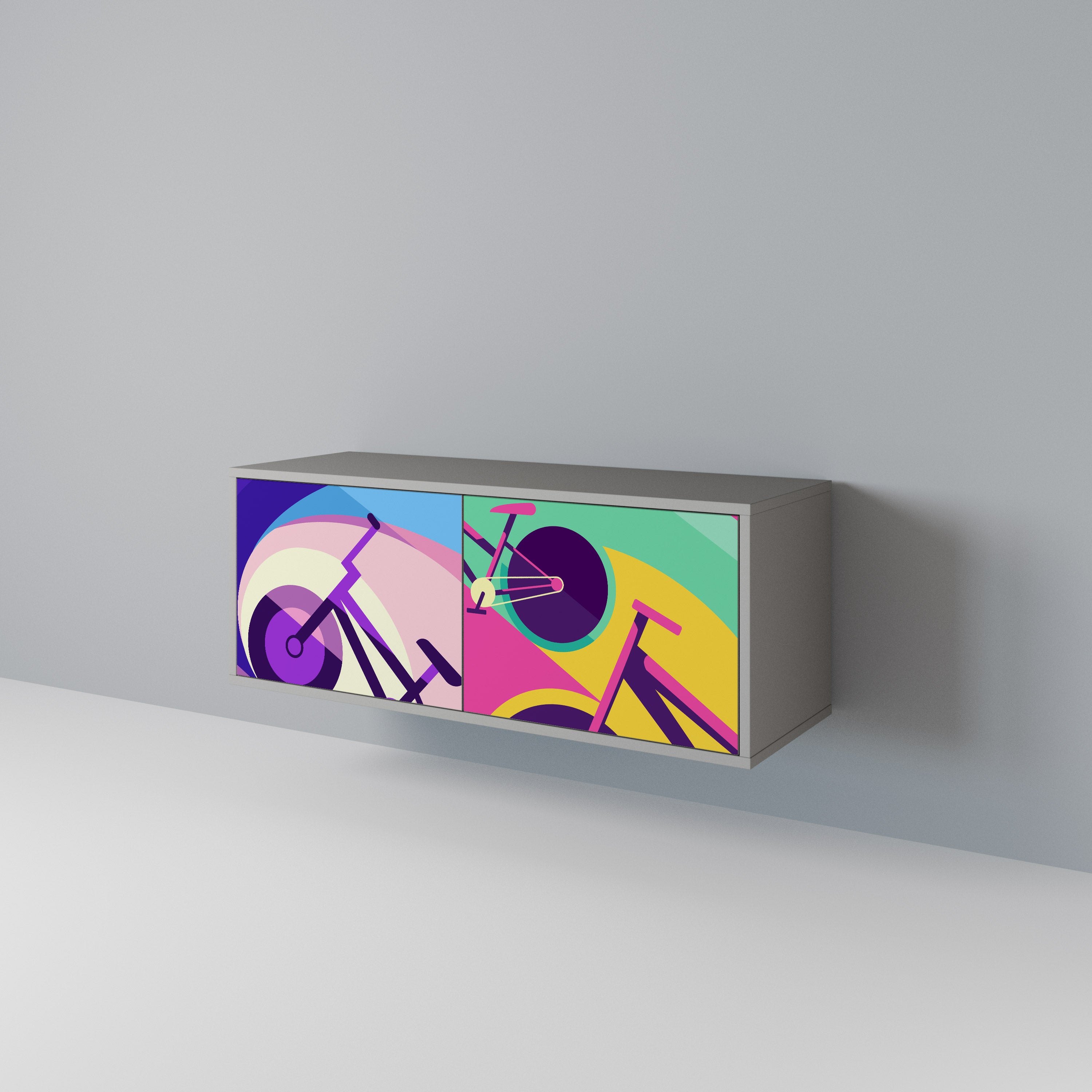 BIKE DREAMS Compact 2-Door TV Cabinet