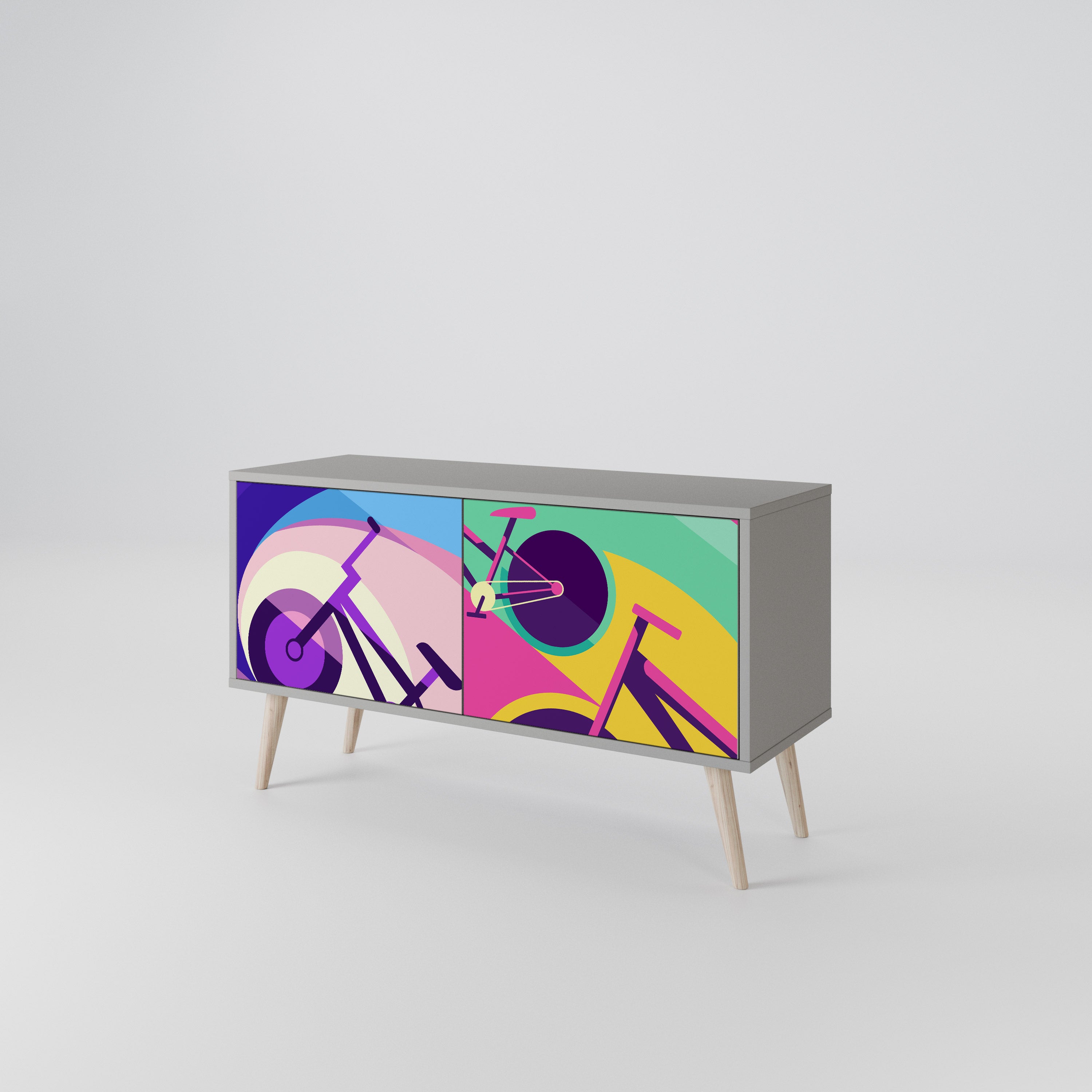 BIKE DREAMS Compact 2-Door TV Cabinet