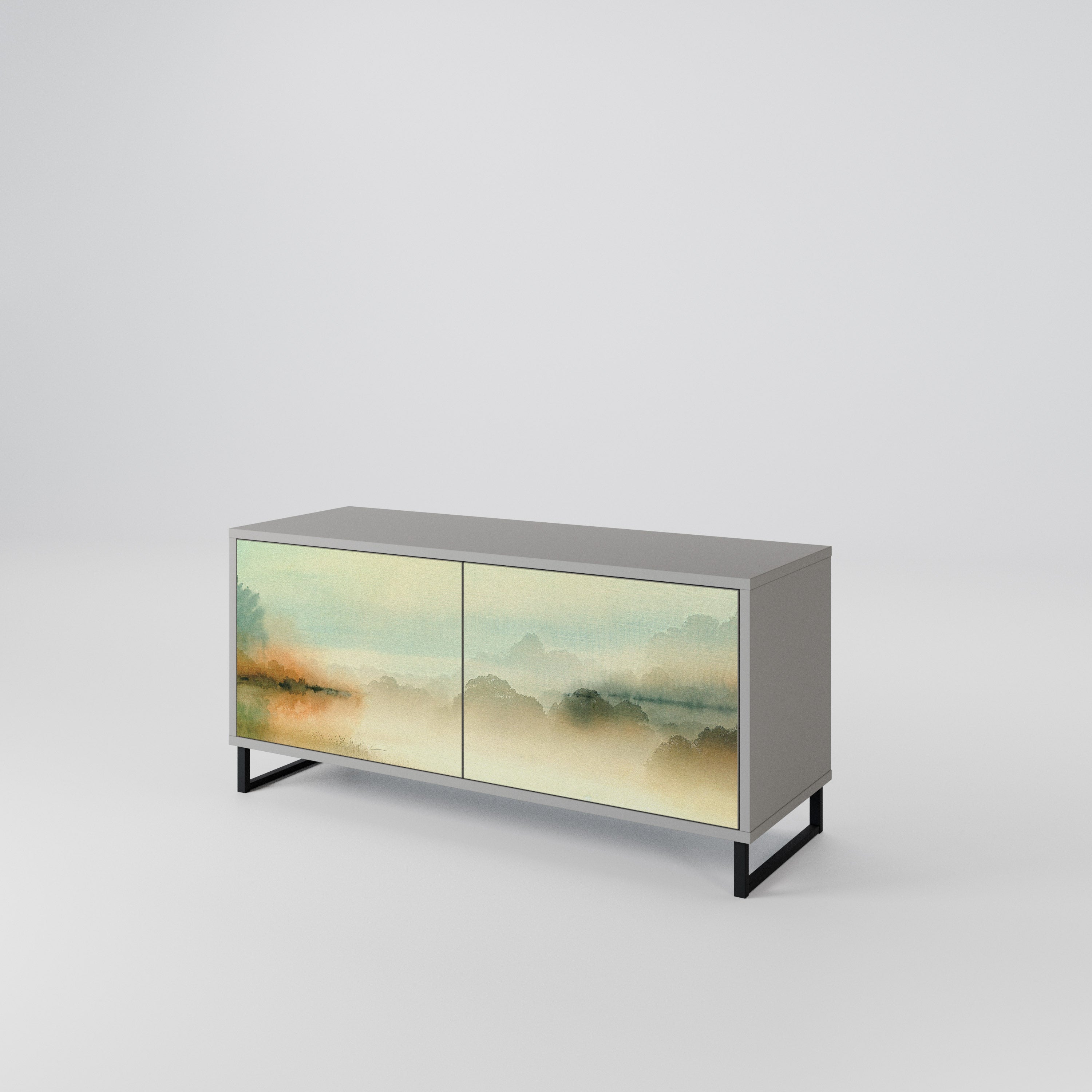 MORNING BY THE LAKE Compact 2-Door TV Cabinet
