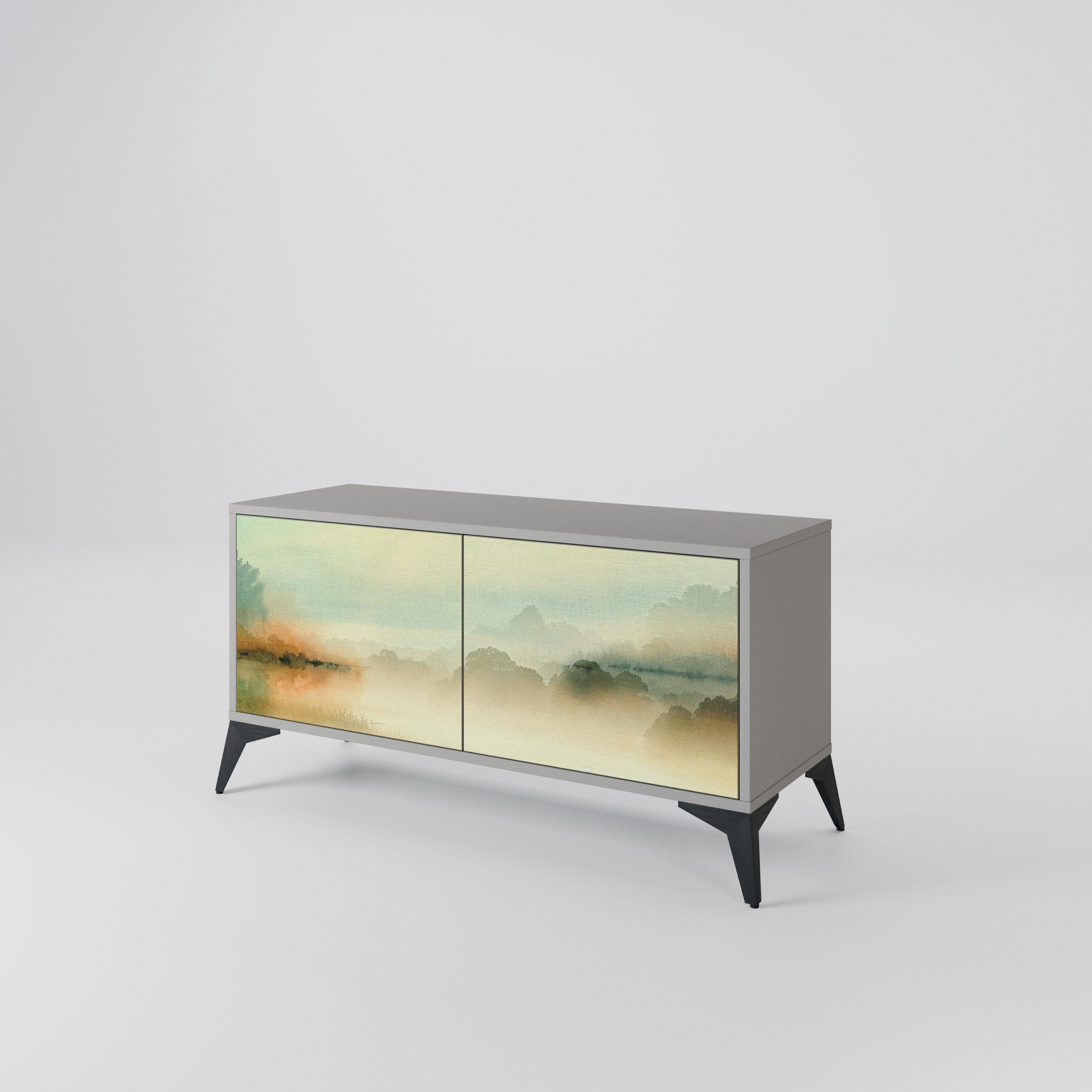 MORNING BY THE LAKE Compact 2-Door TV Cabinet