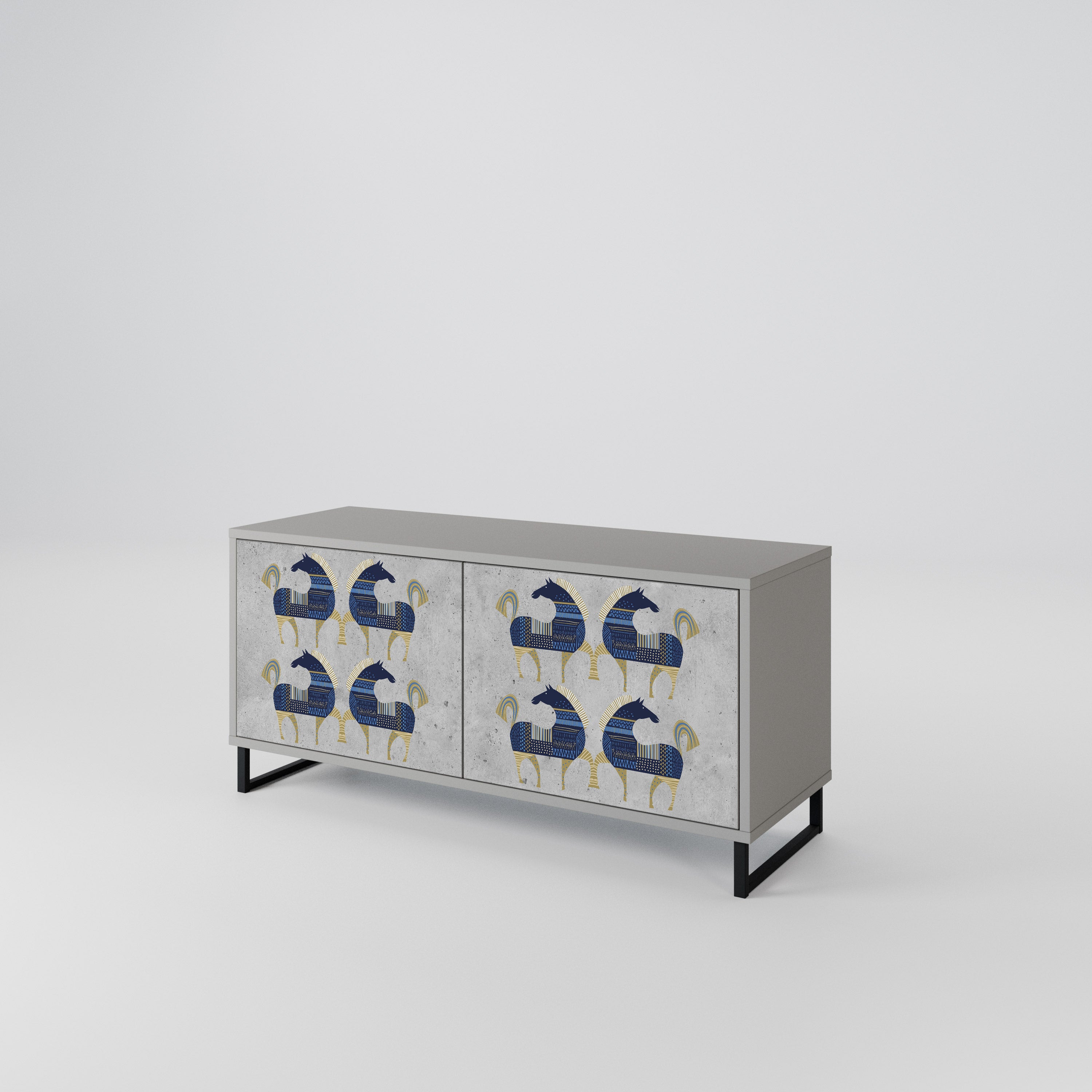 MAJESTIC STEED Compact 2-Door TV Cabinet