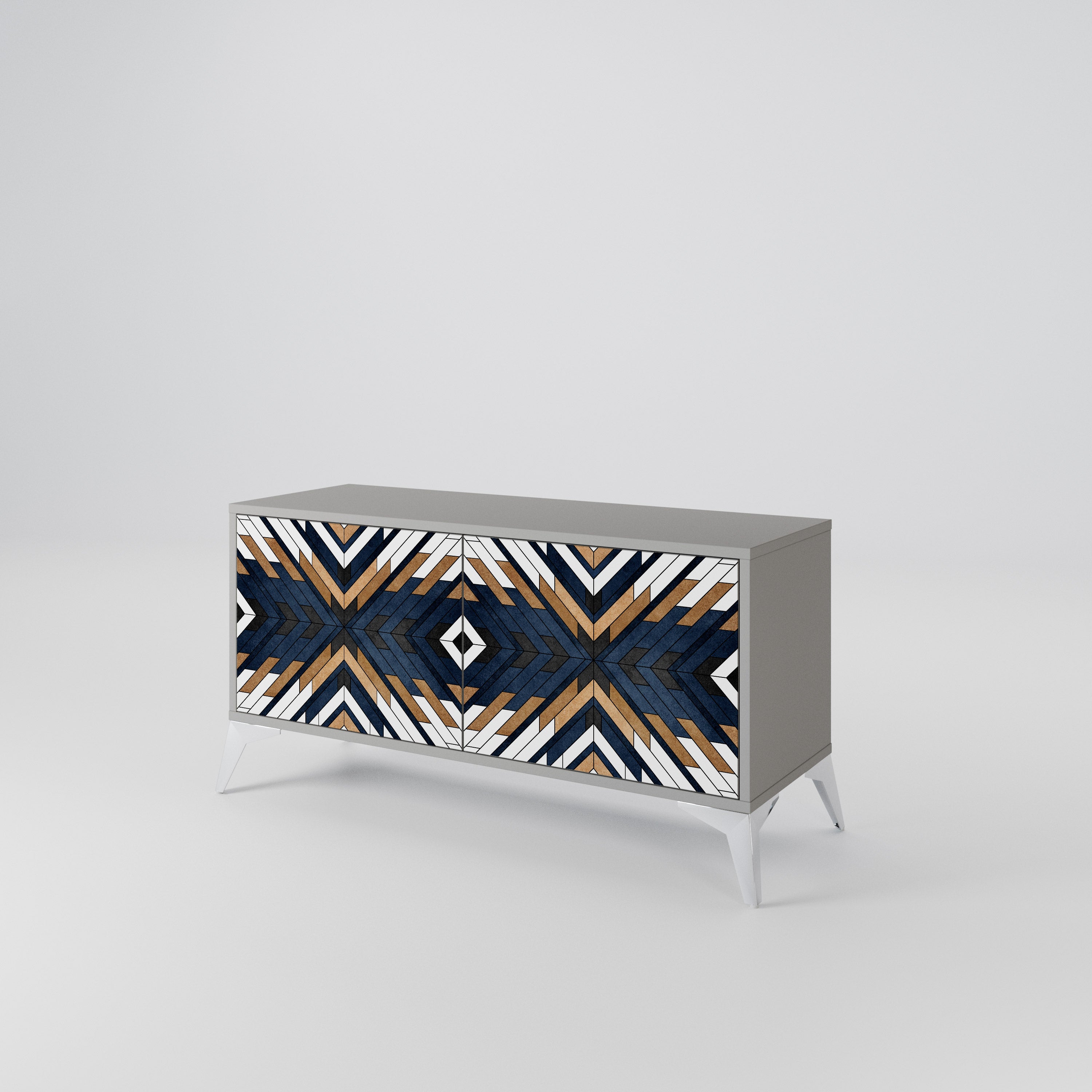 ARTFUL GEOMETRY Compact 2-Door TV Cabinet