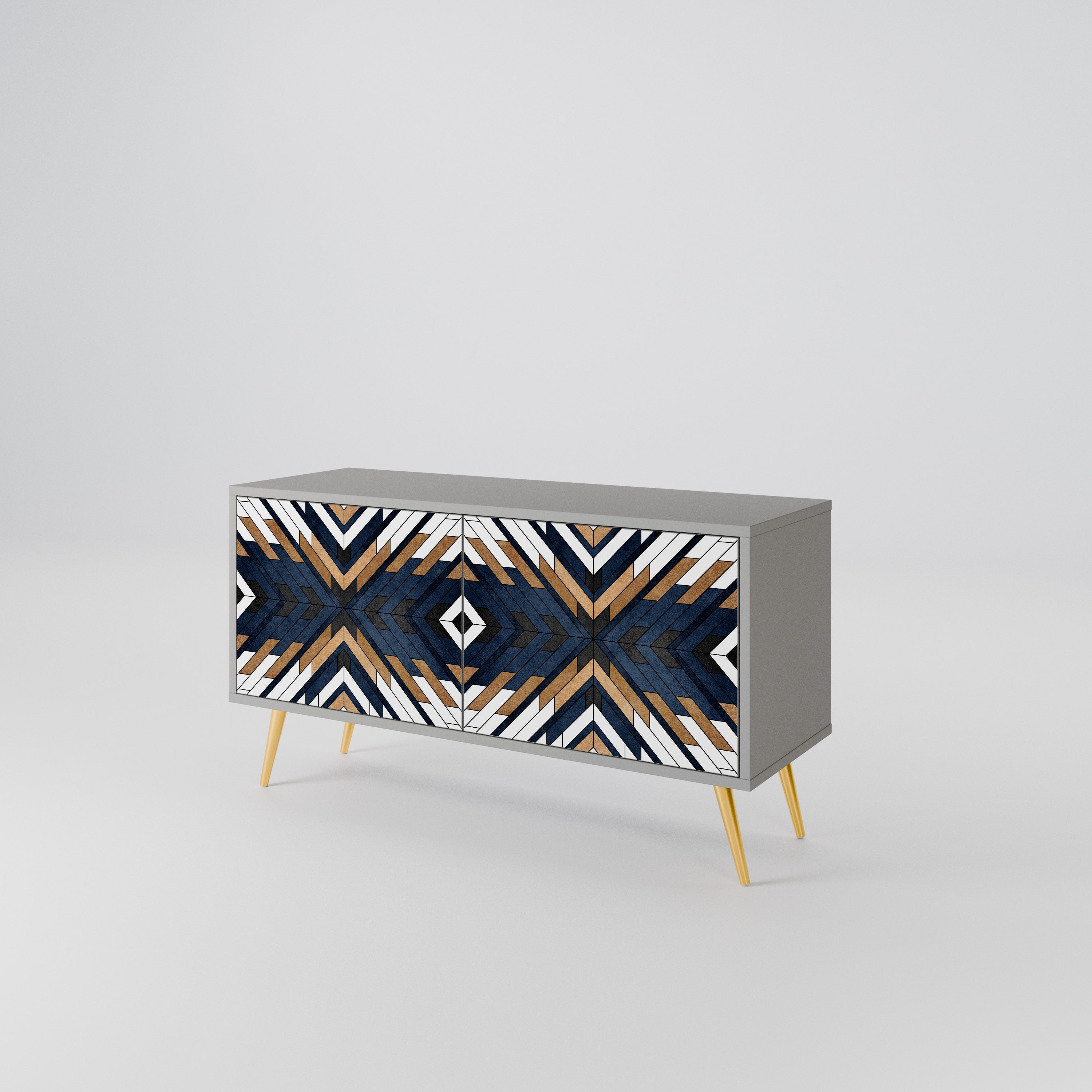 ARTFUL GEOMETRY Compact 2-Door TV Cabinet