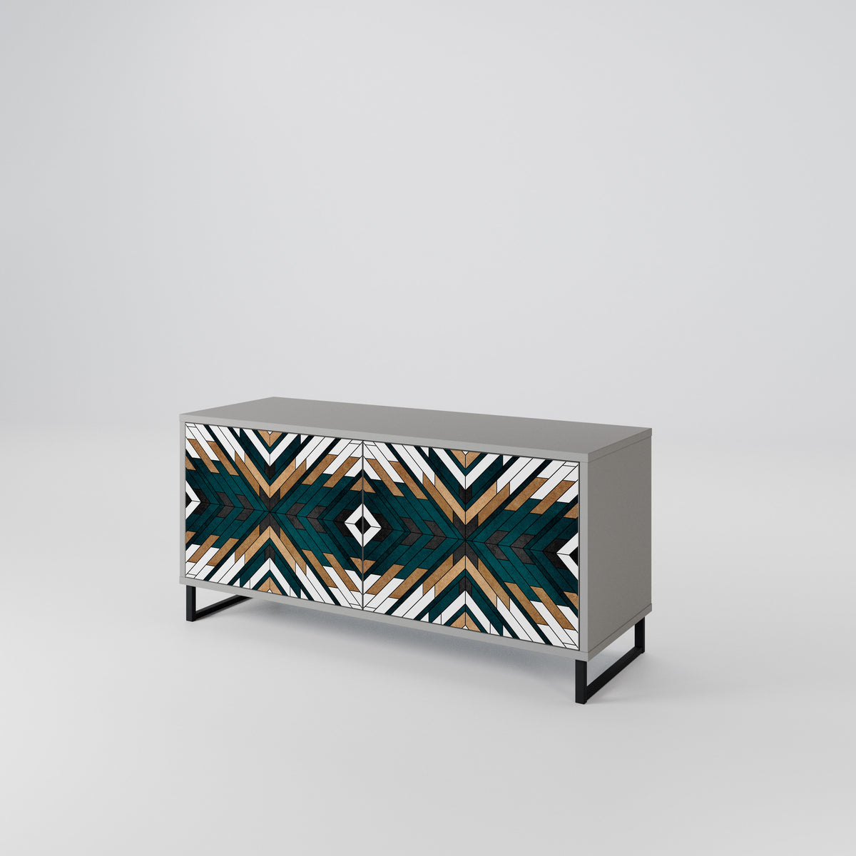 ARTISTIC GEOMETRY Kompaktes 2-türiges TV-Lowboard