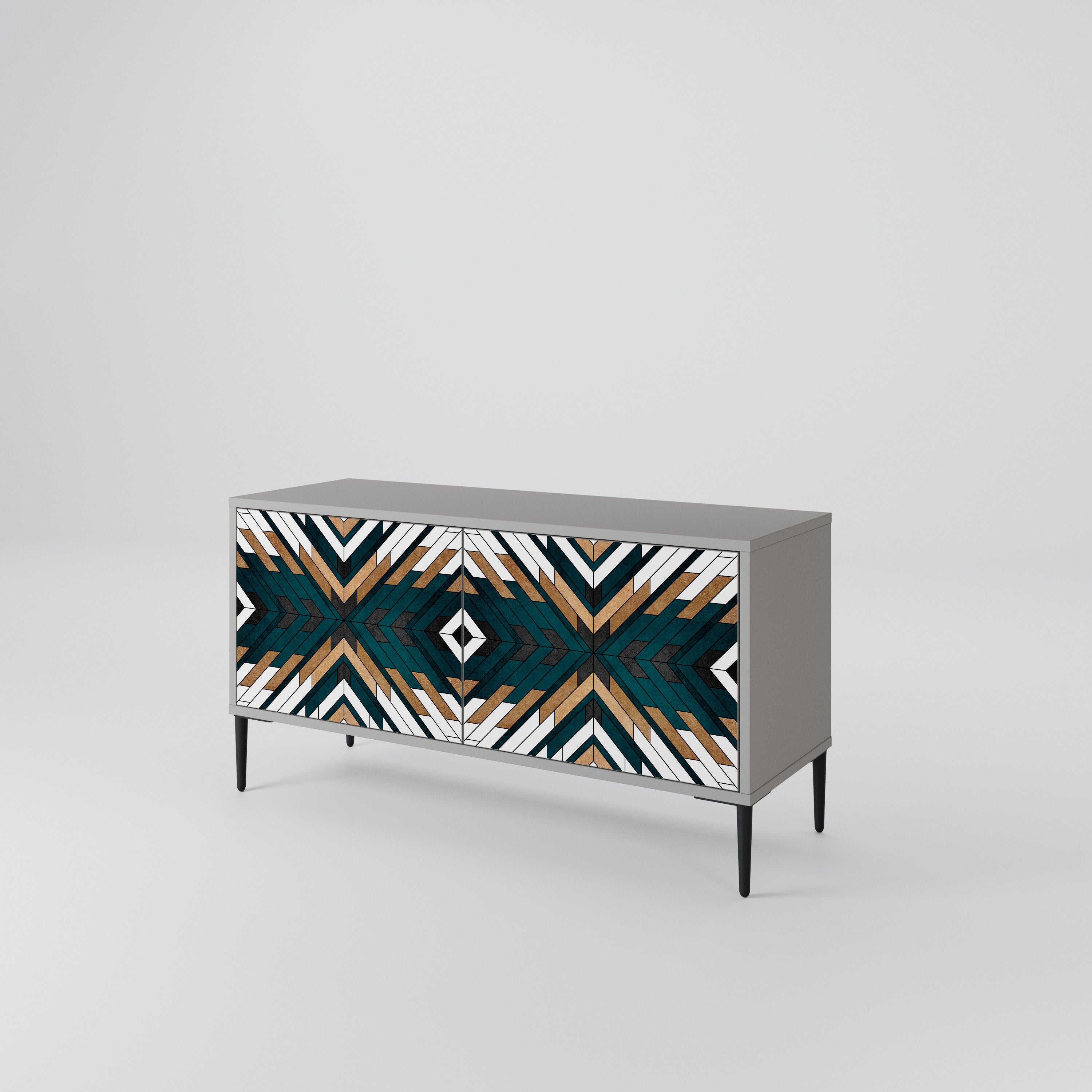 ARTISTIC GEOMETRY Compact 2-Door TV Cabinet