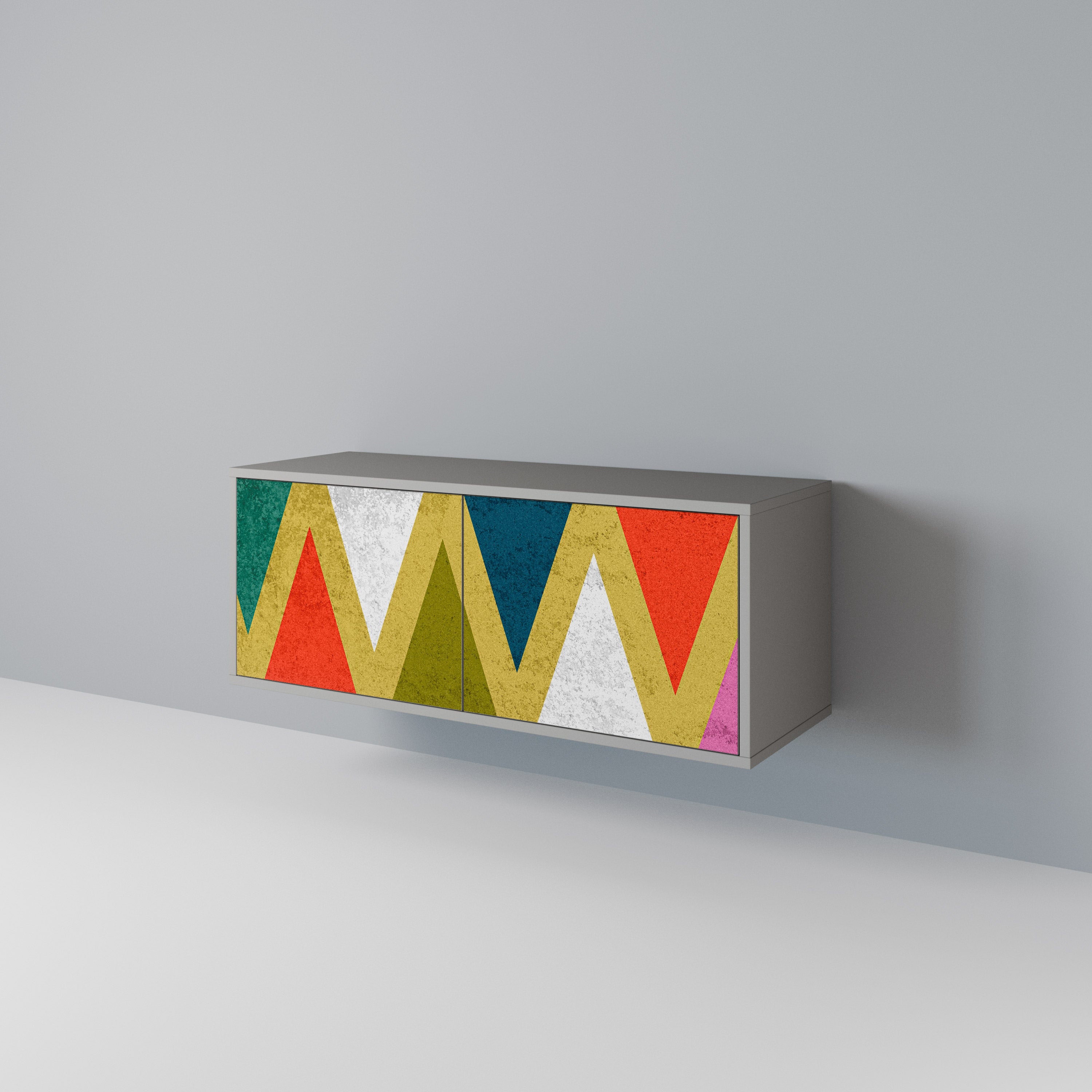 COLORFUL TRIANGLES Compact 2-Door TV Cabinet