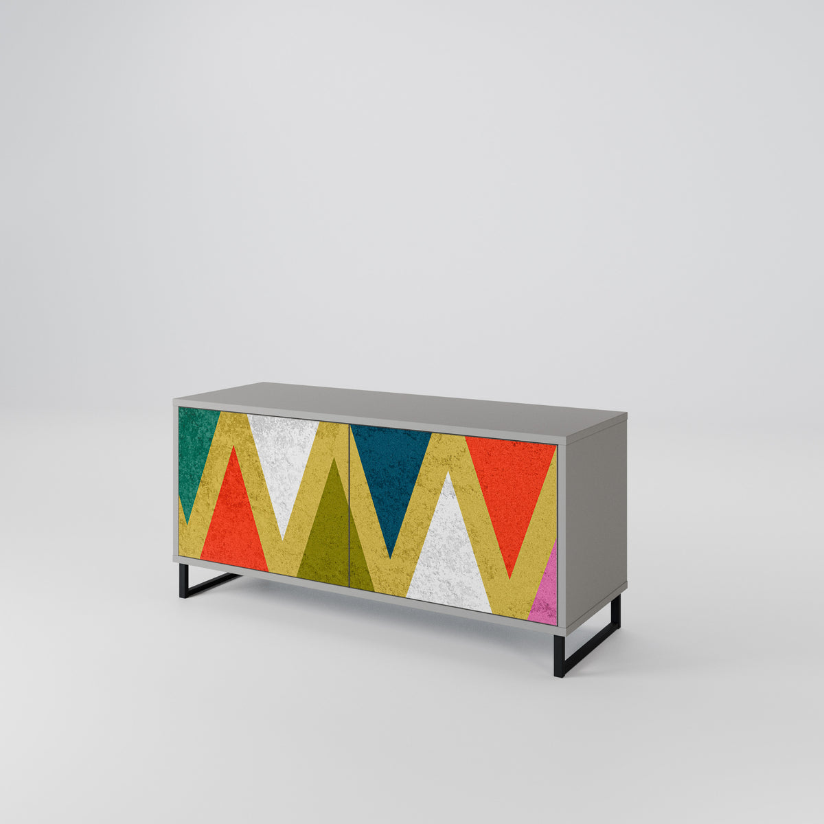COLORFUL TRIANGLES Kompaktes 2-türiges TV-Lowboard