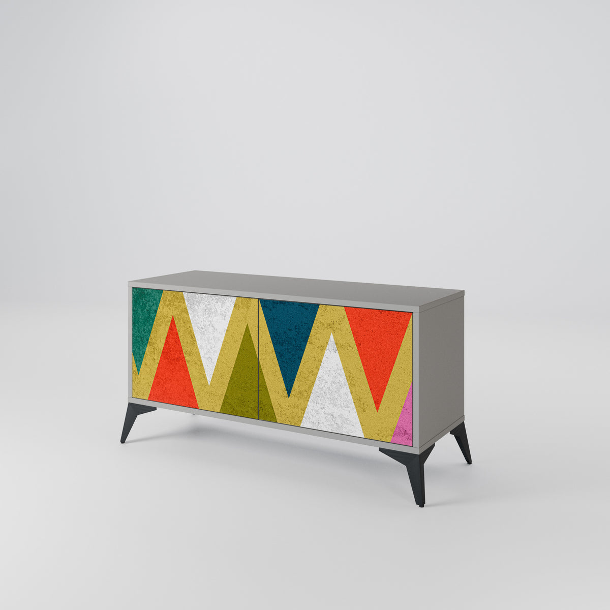 COLORFUL TRIANGLES Kompaktes 2-türiges TV-Lowboard