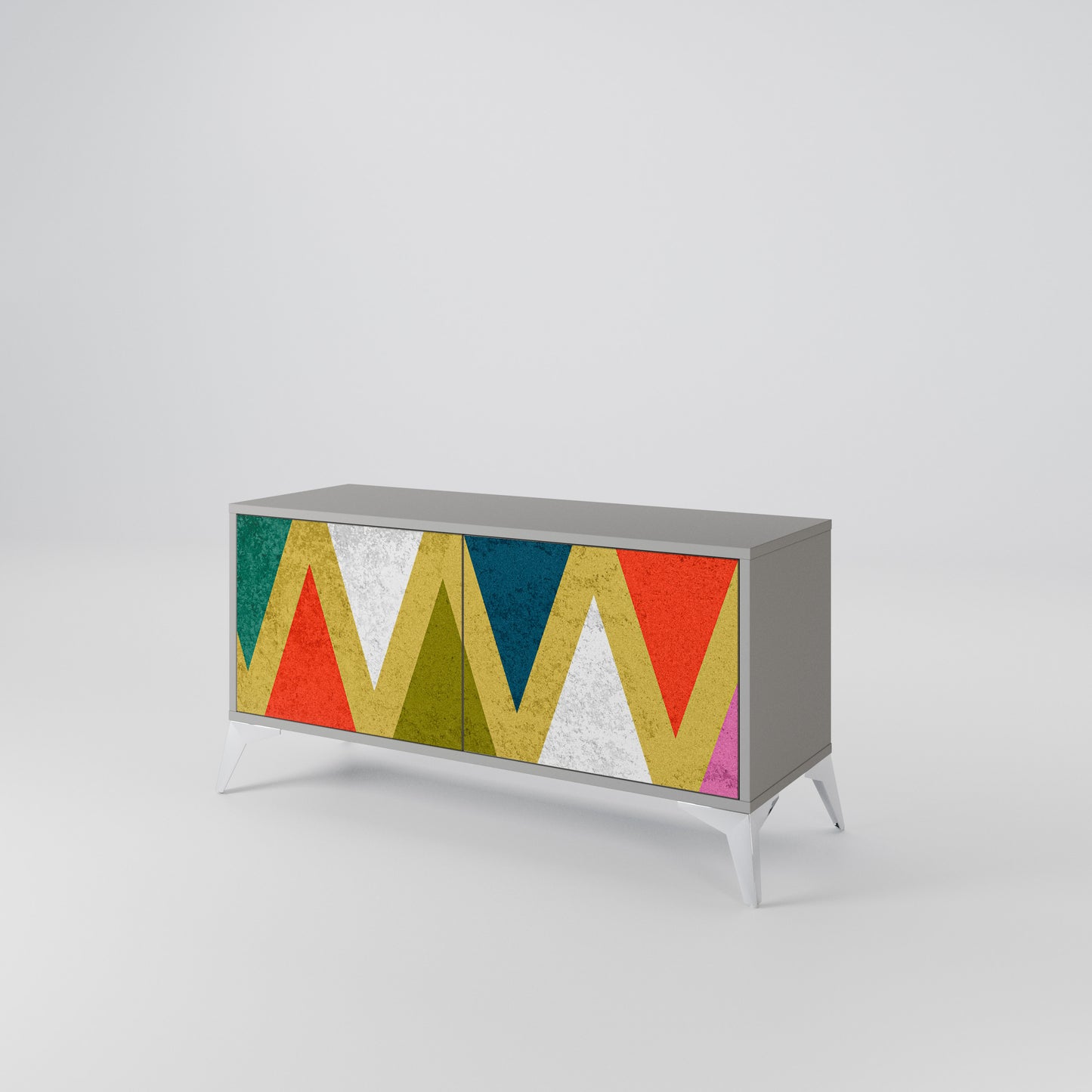 COLORFUL TRIANGLES Kompaktes 2-türiges TV-Lowboard