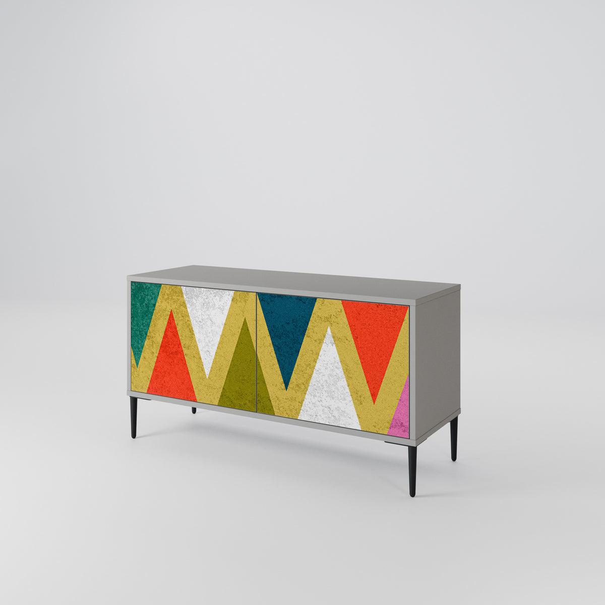 COLORFUL TRIANGLES Kompaktes 2-türiges TV-Lowboard