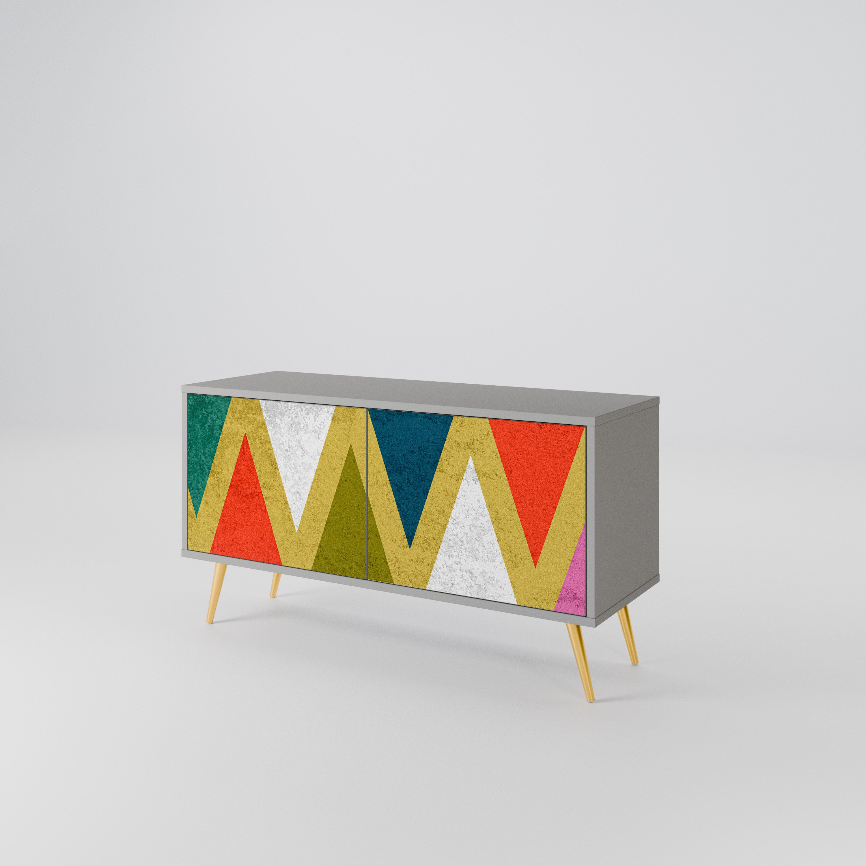 COLORFUL TRIANGLES Compact 2-Door TV Cabinet