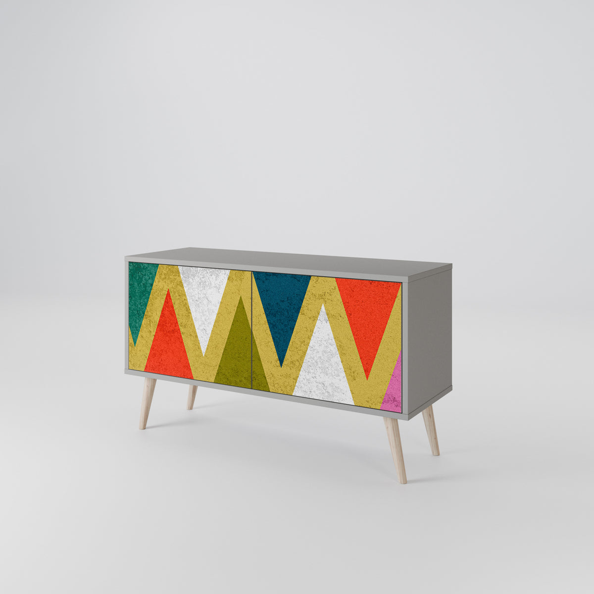 COLORFUL TRIANGLES Kompaktes 2-türiges TV-Lowboard