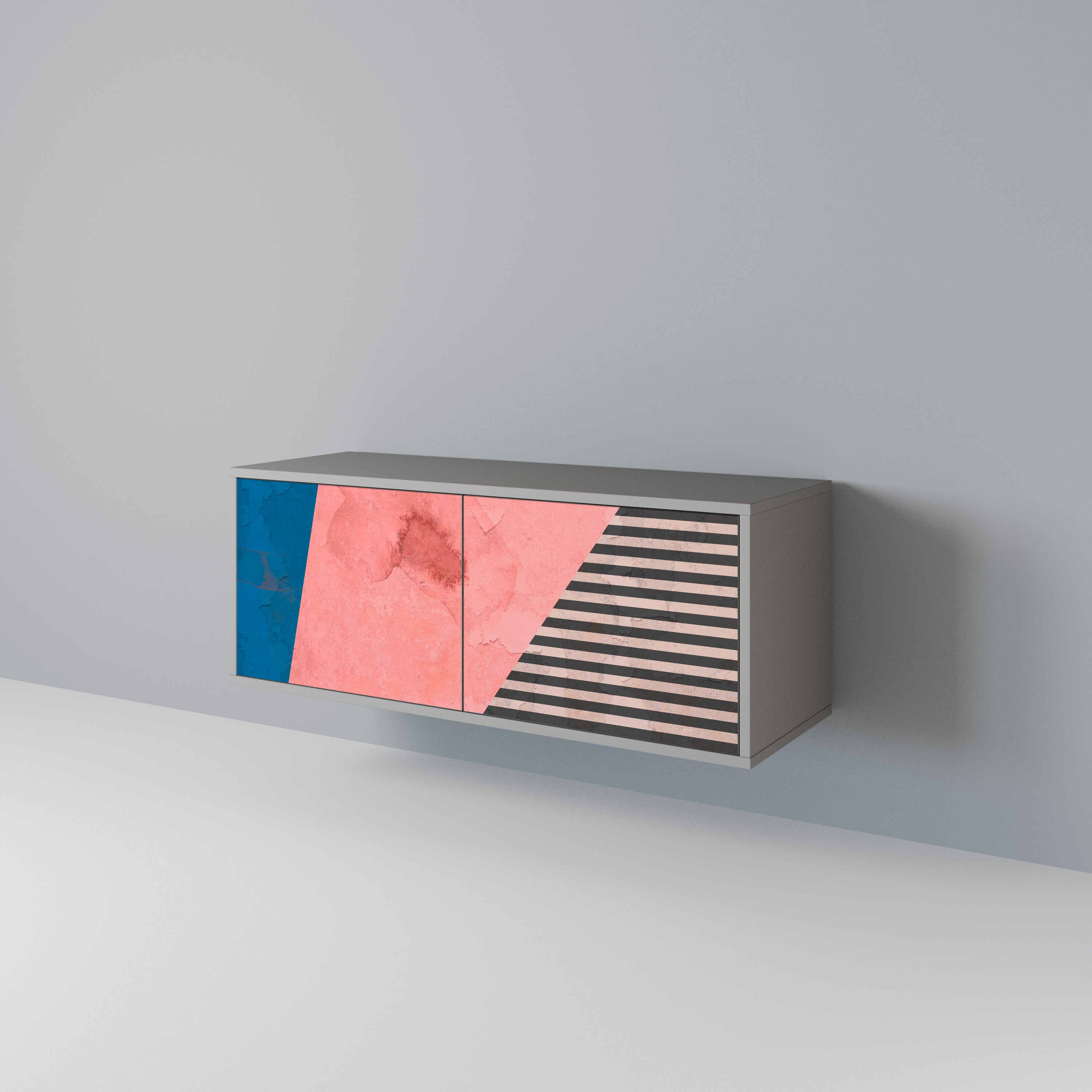 GLAMOROUS STRIPE Compact 2-Door TV Cabinet