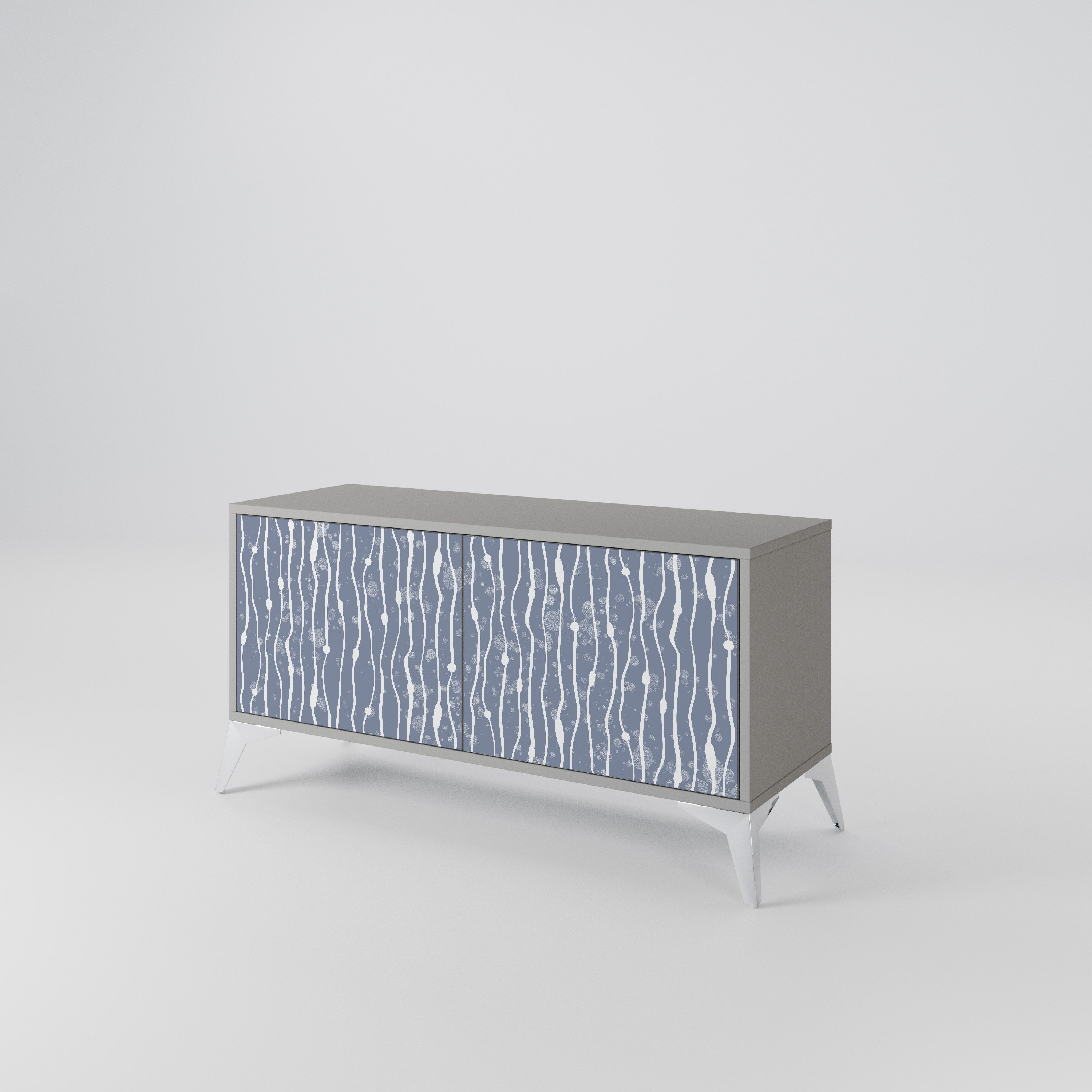 GRAPHITE RAIN Compact 2-Door TV Cabinet