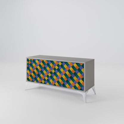PAINTED SQUARES MIX Kompaktes 2-türiges TV-Lowboard