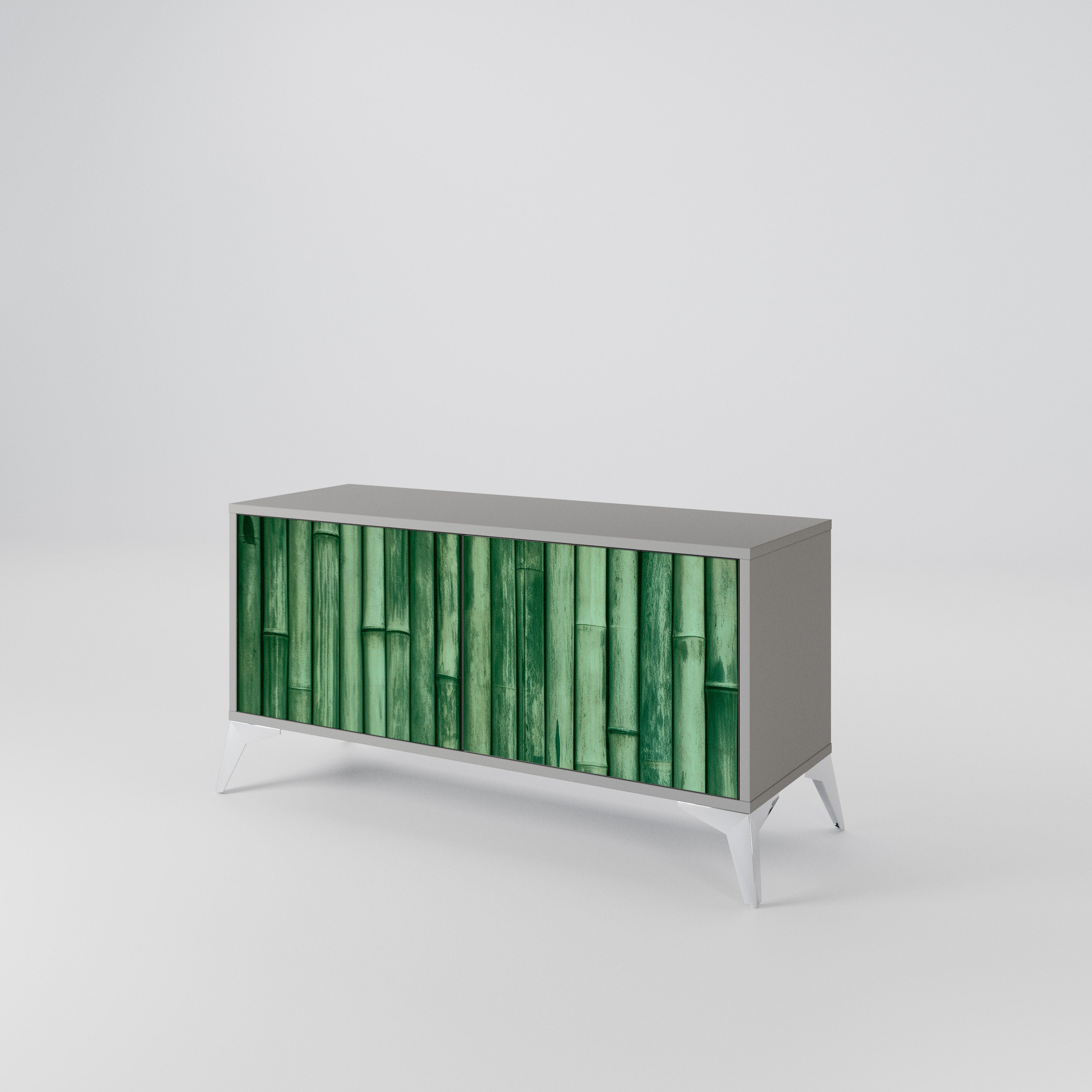 NATURAL GREEN Compact 2-Door TV Cabinet