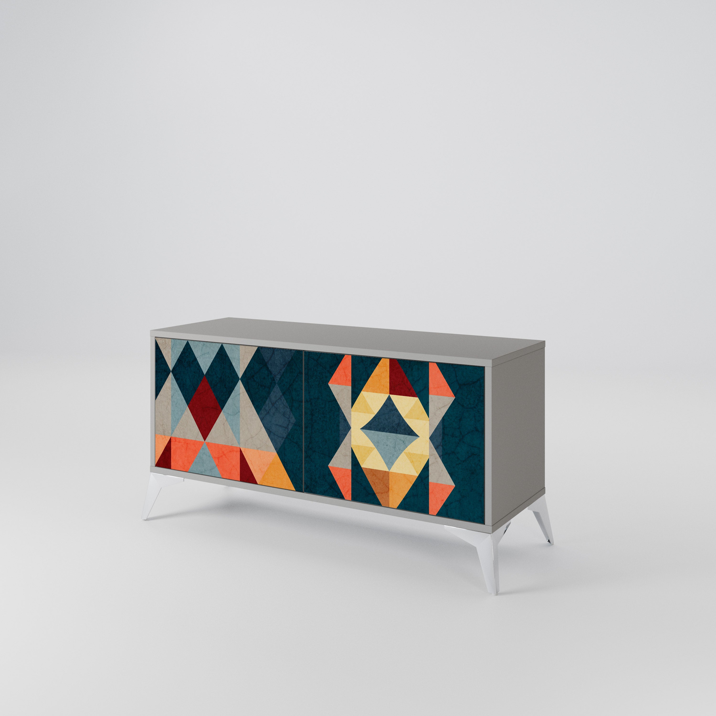 CRACKED ILLUSION Compact 2-Door TV Cabinet