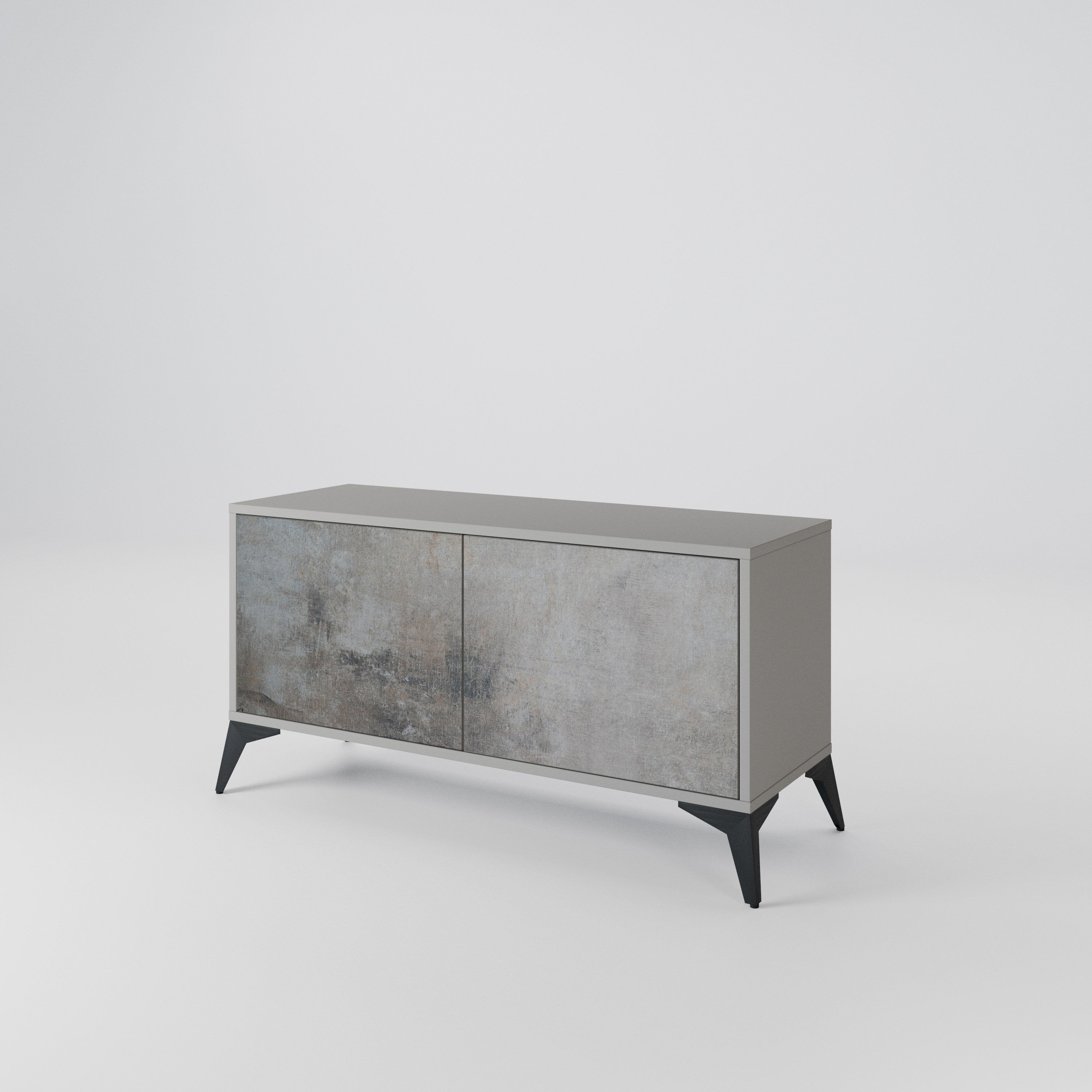 CONCRETE WALL Compact 2-Door TV Cabinet
