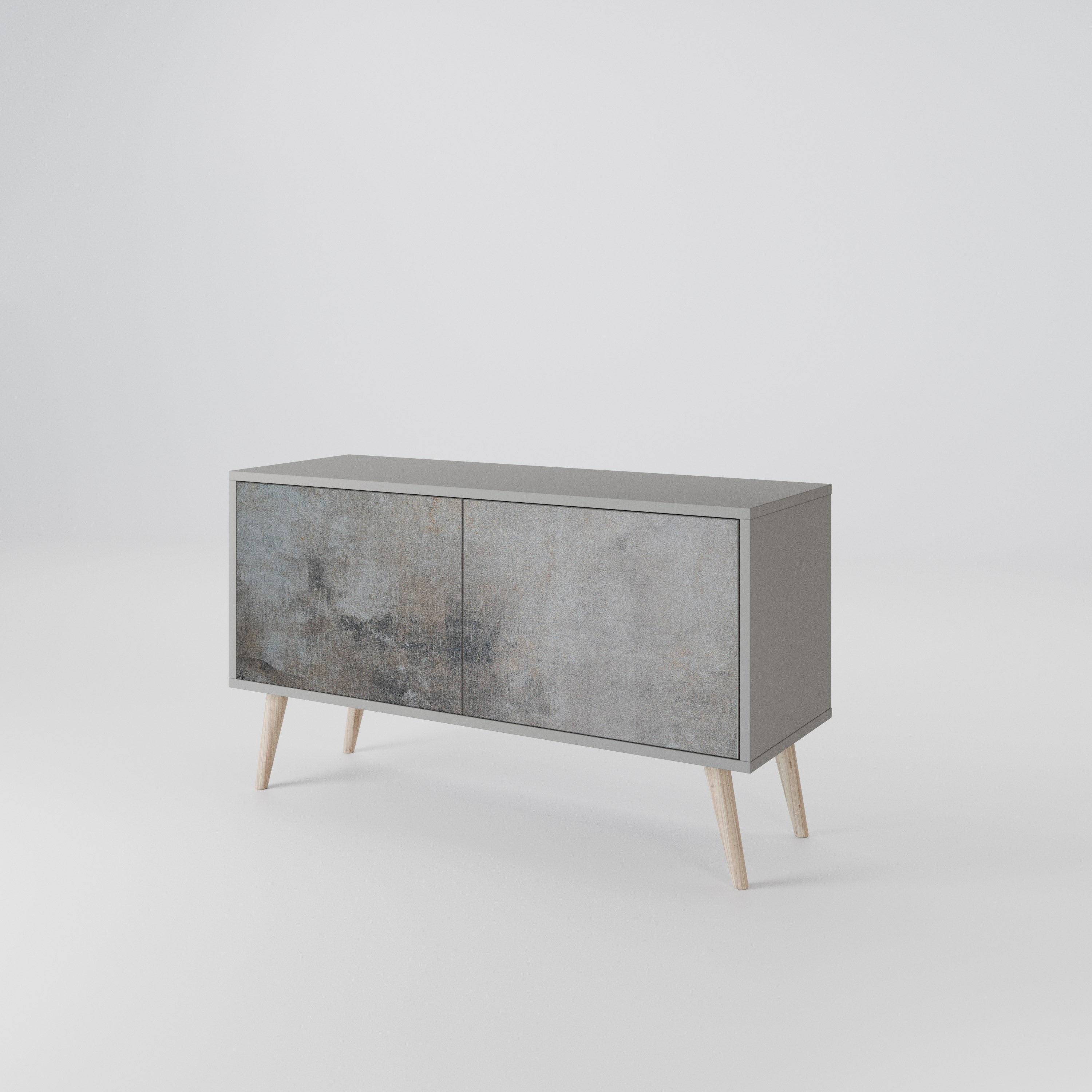 CONCRETE WALL Compact 2-Door TV Cabinet