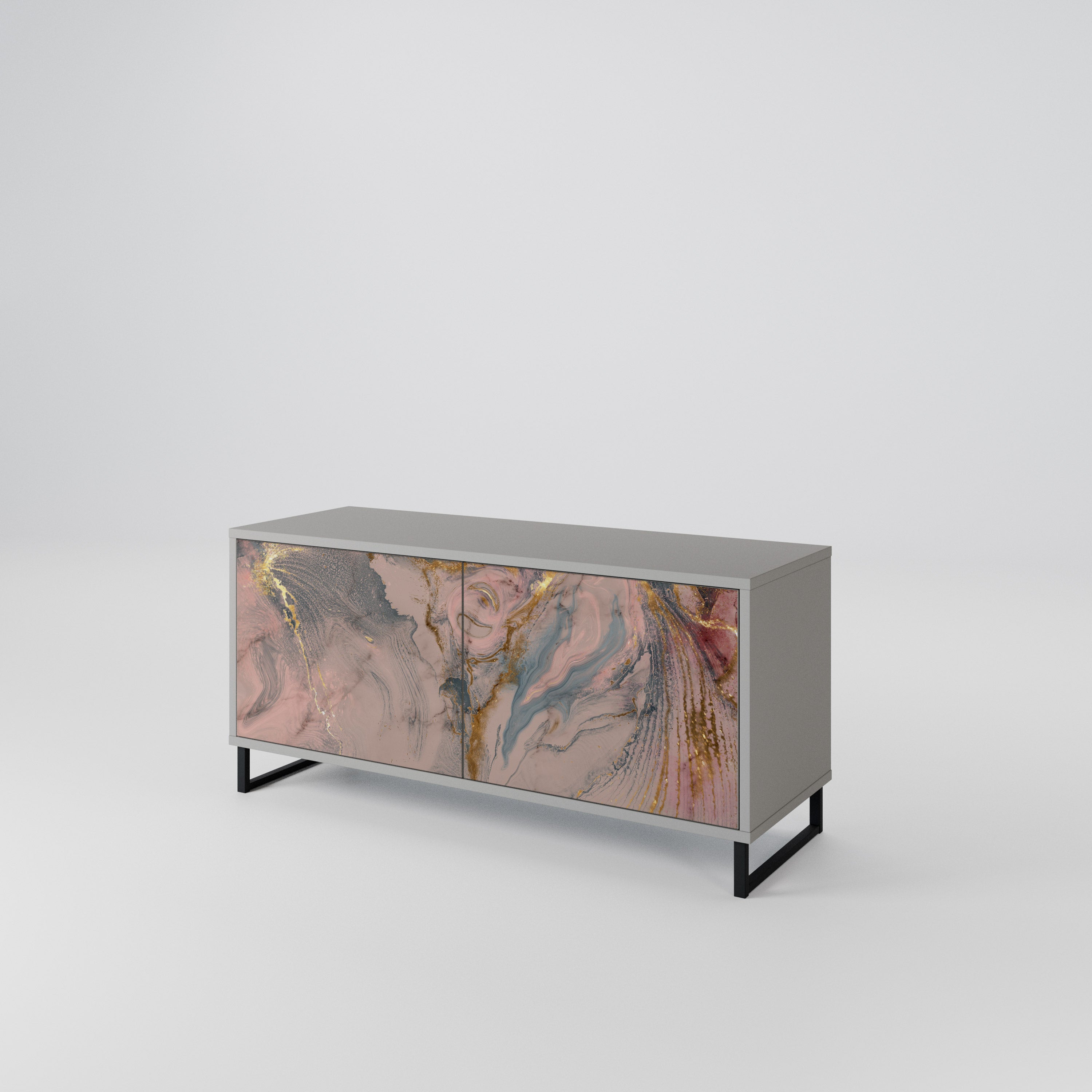 GILDED SWIRLS Compact 2-Door TV Cabinet