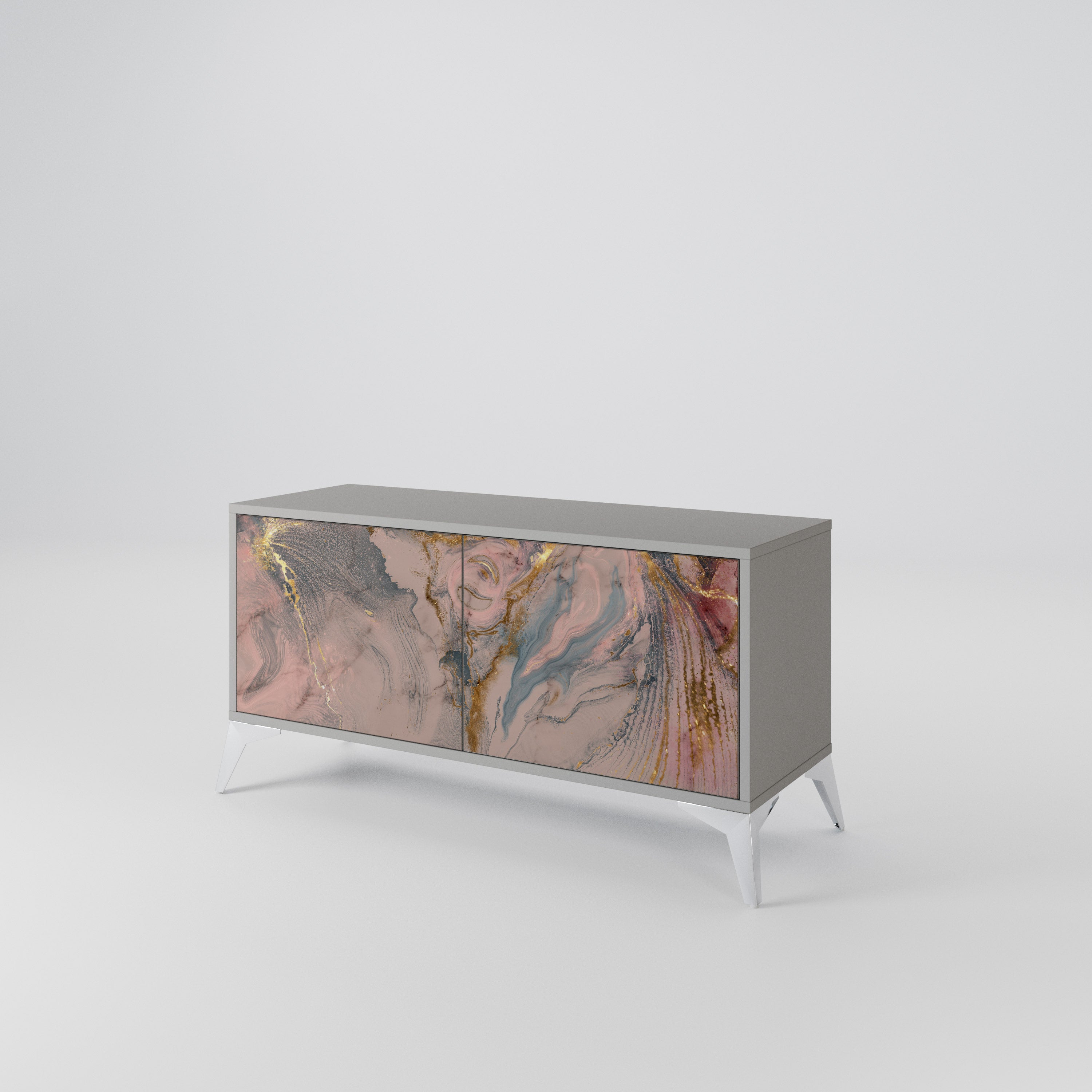 GILDED SWIRLS Compact 2-Door TV Cabinet