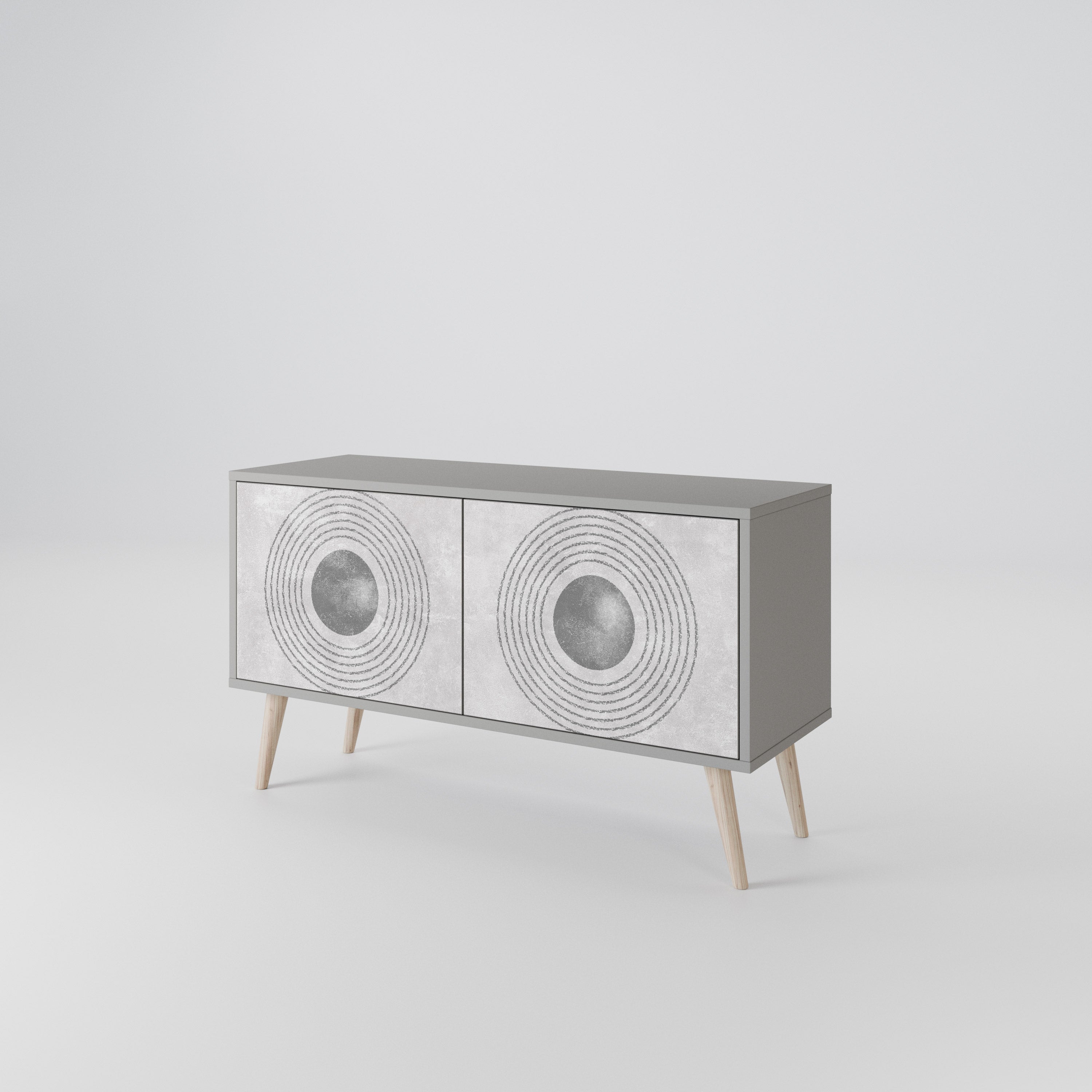 SOLID CIRCLES Compact 2-Door TV Cabinet