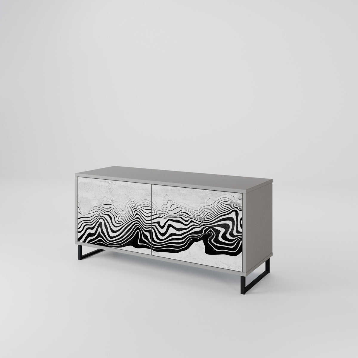 MONOCHROME MIRAGE Kompaktes 2-türiges TV-Lowboard