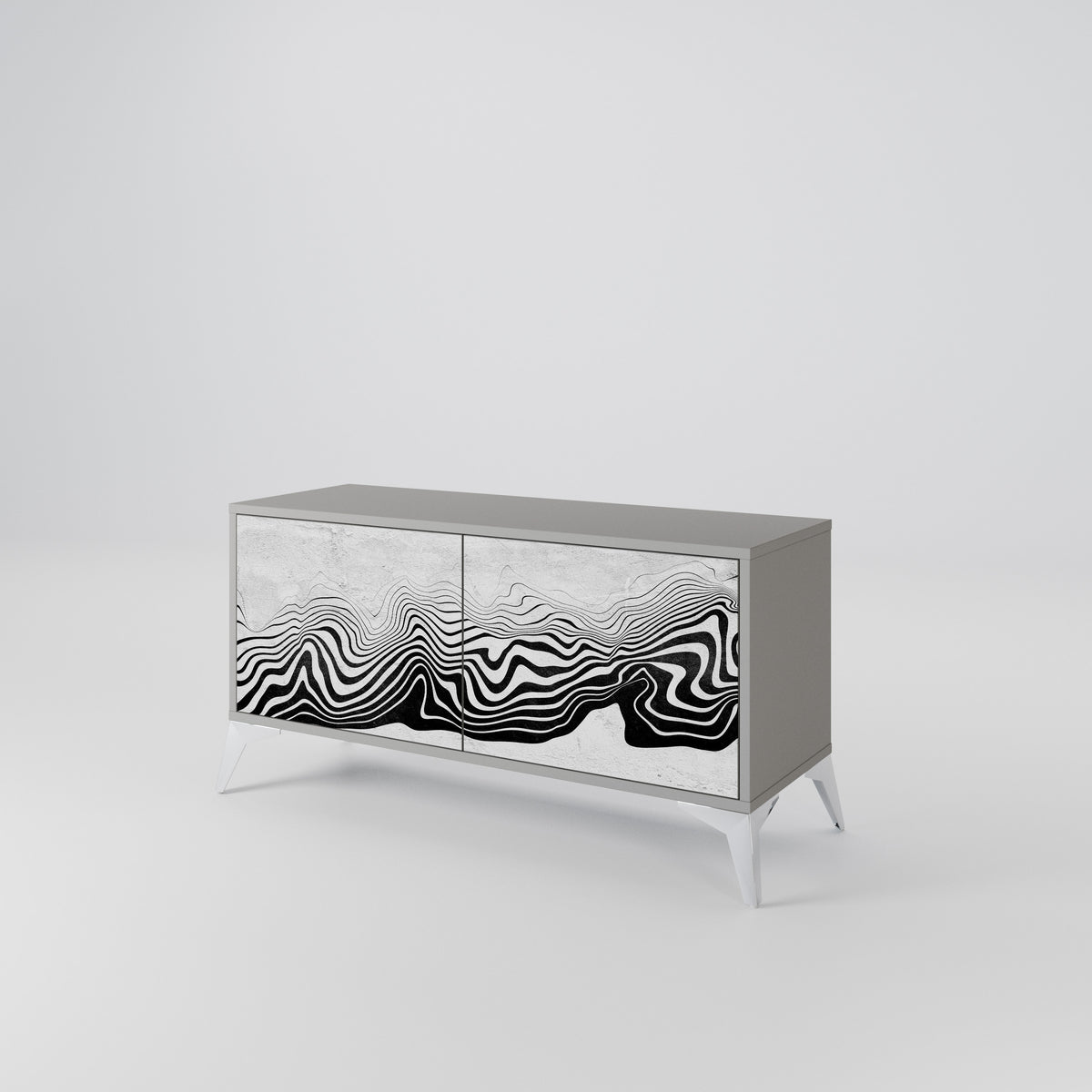 MONOCHROME MIRAGE Kompaktes 2-türiges TV-Lowboard