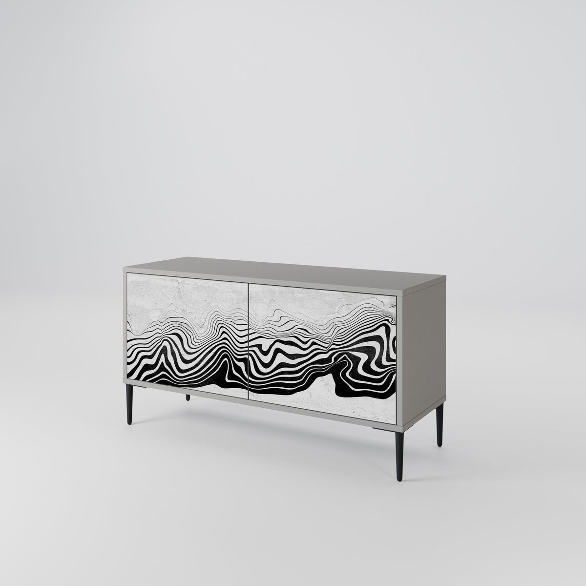 MONOCHROME MIRAGE Kompaktes 2-türiges TV-Lowboard