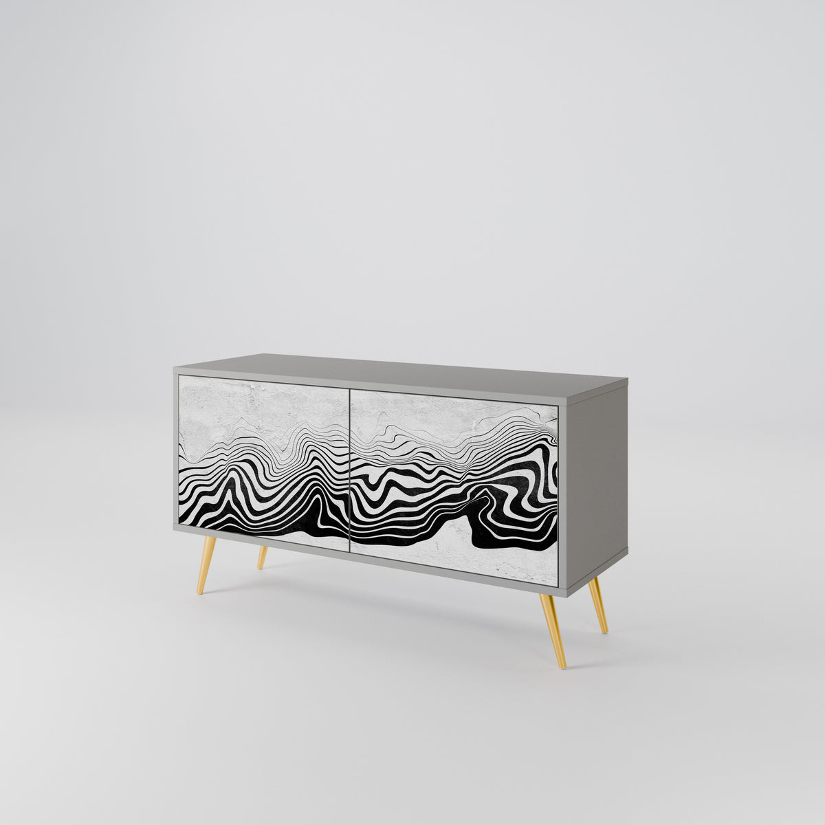 MONOCHROME MIRAGE Kompaktes 2-türiges TV-Lowboard