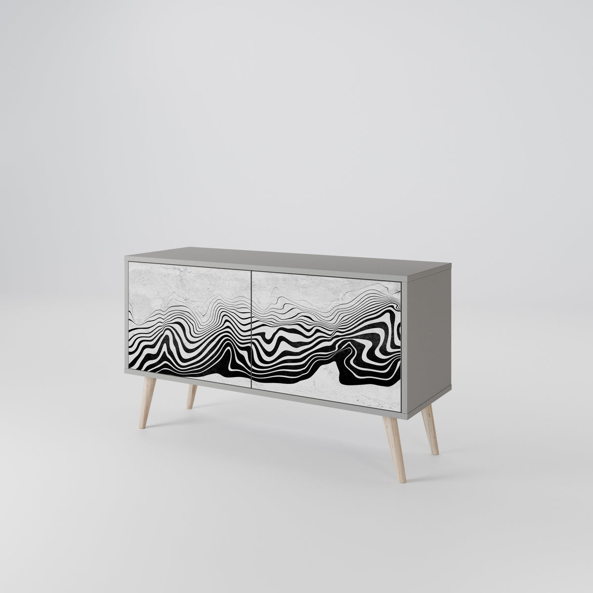 MONOCHROME MIRAGE Kompaktes 2-türiges TV-Lowboard