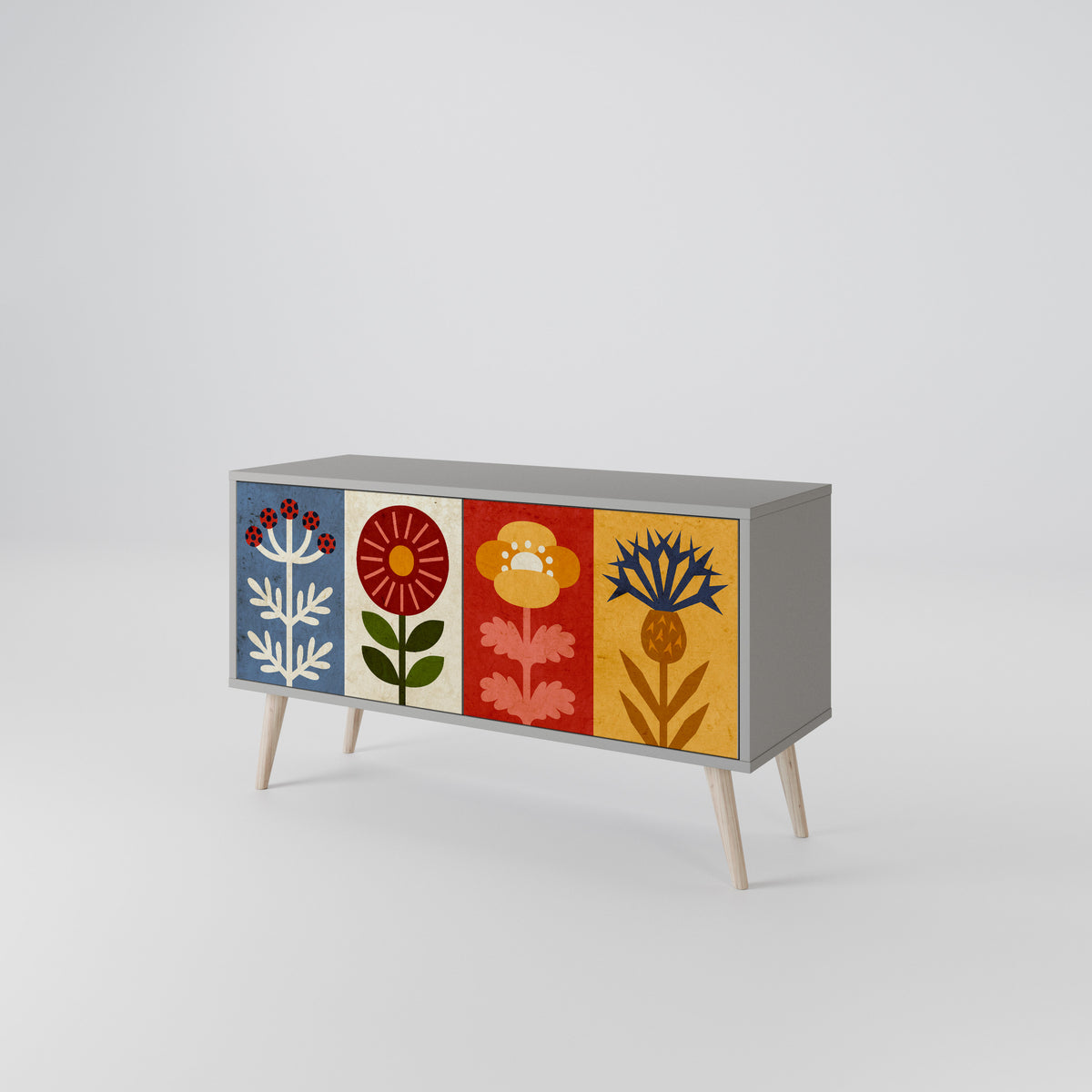 SCANDIC FLOWERET Compact 2-Door TV Cabinet