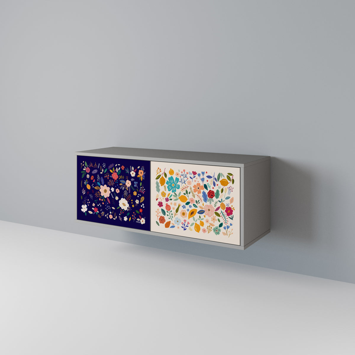 FLORAL COMBINATION Kompaktes 2-türiges TV-Lowboard